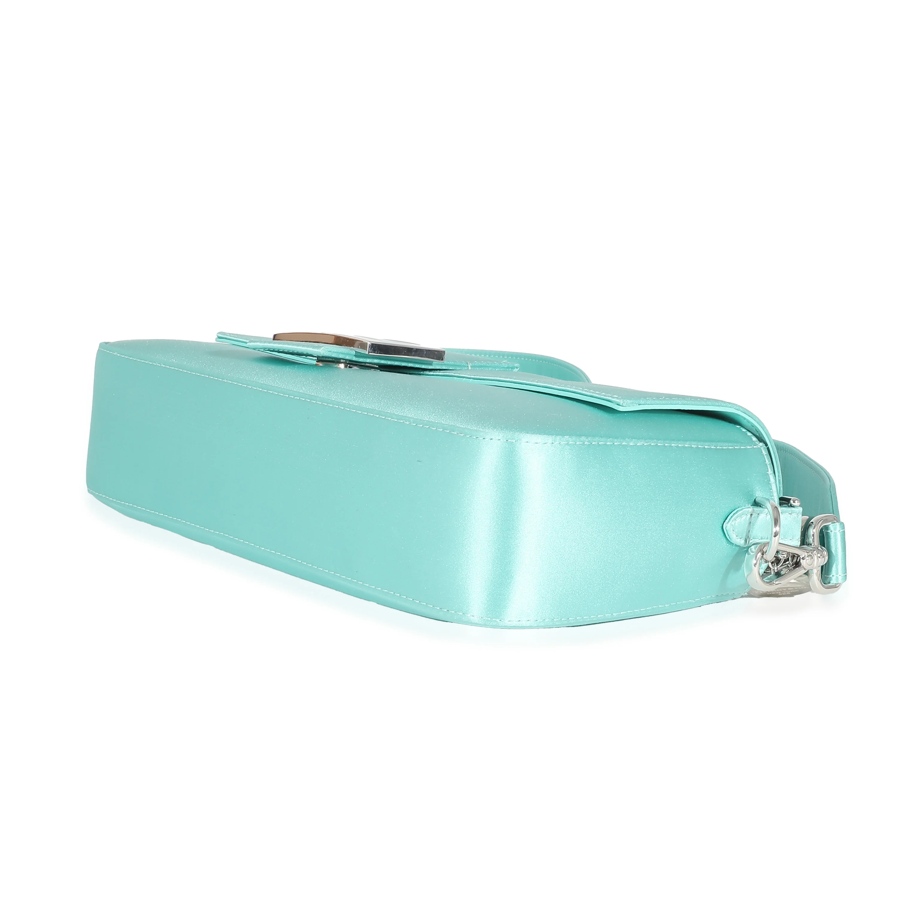 Fendi x Tiffany & Co Blue Silk Medium Baguette Bag - Image 6