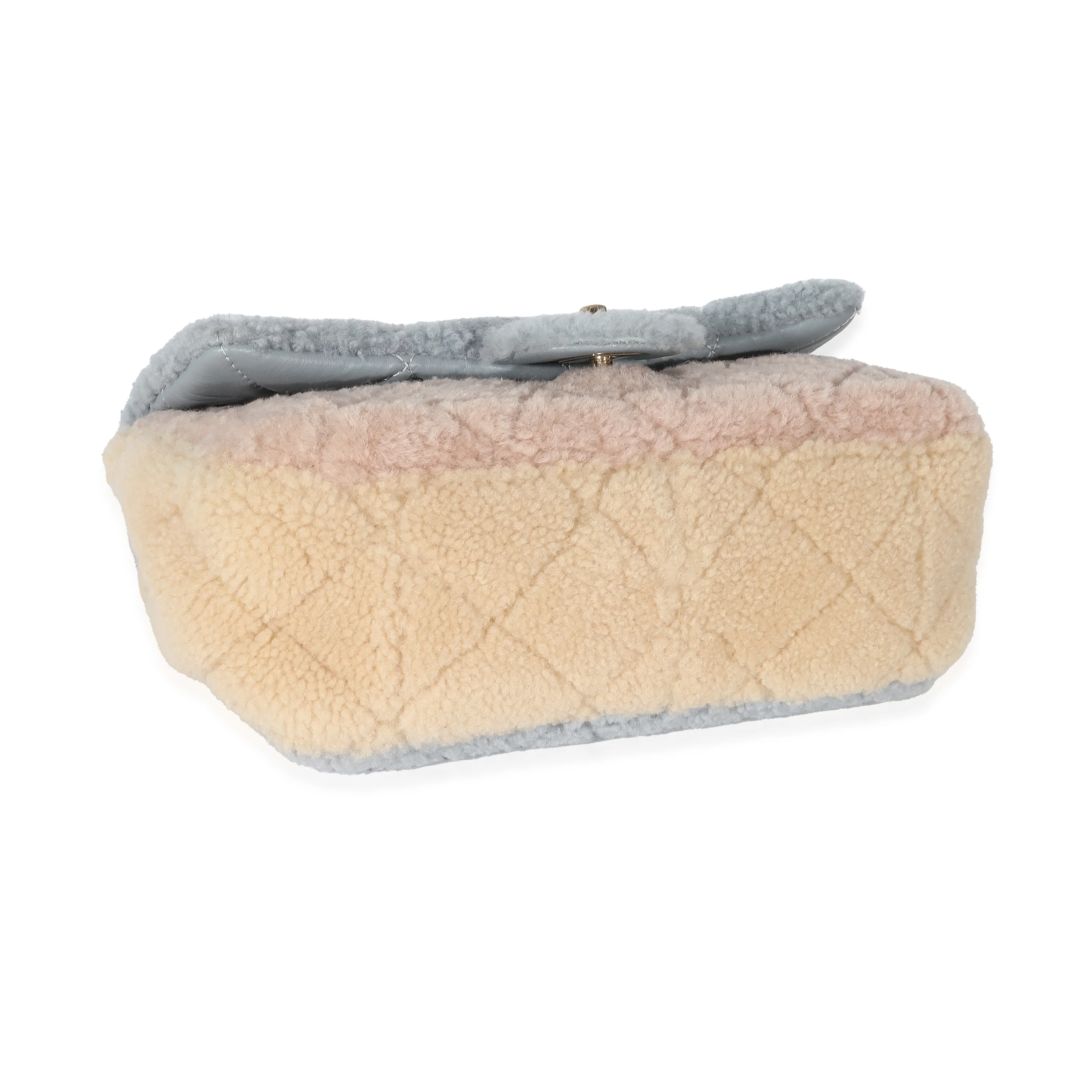 Chanel Pastel Tricolour Quilted Shearling Medium Flap Bag - Image 6