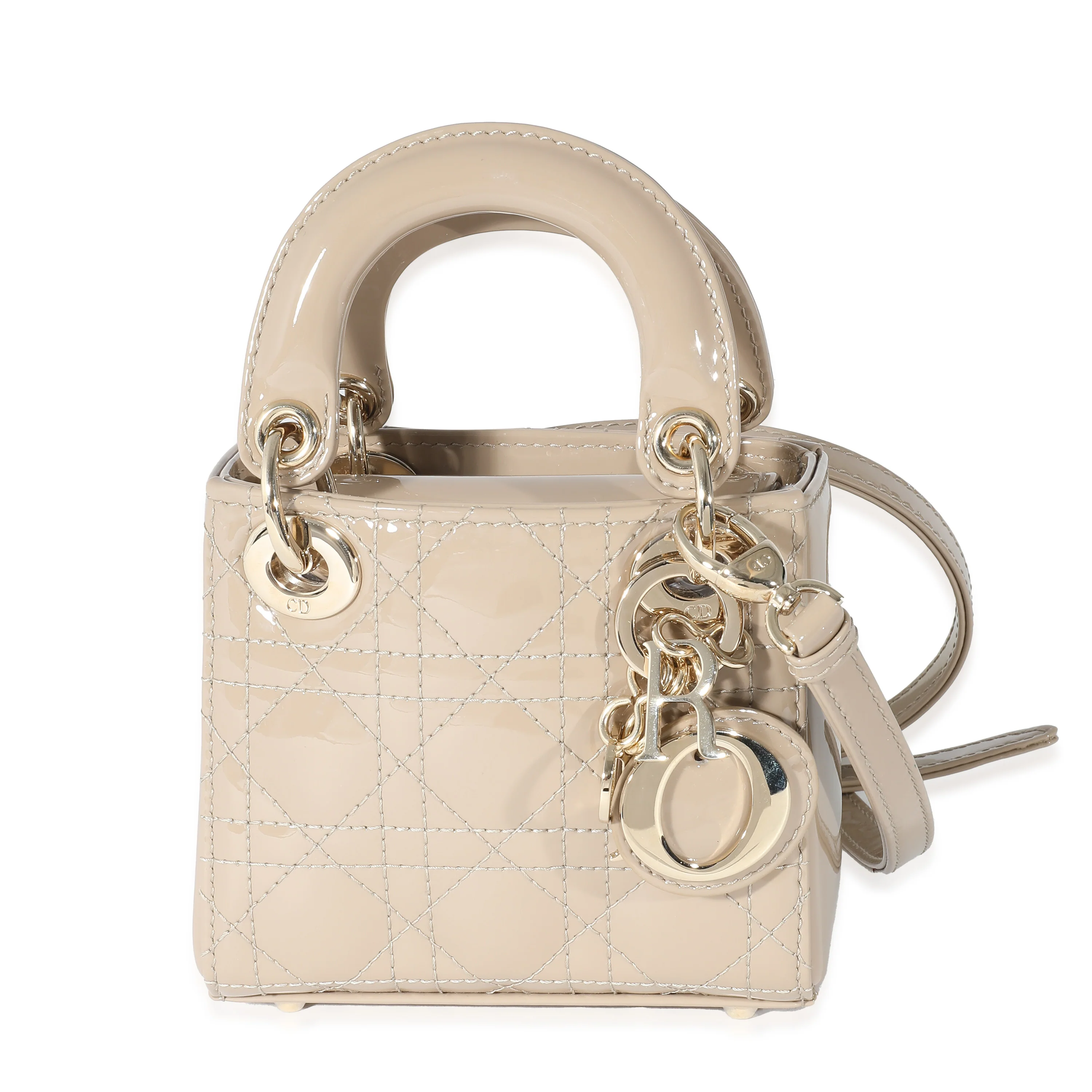 Christian Dior Rope Patent Cannage Calfskin Micro Lady Dior