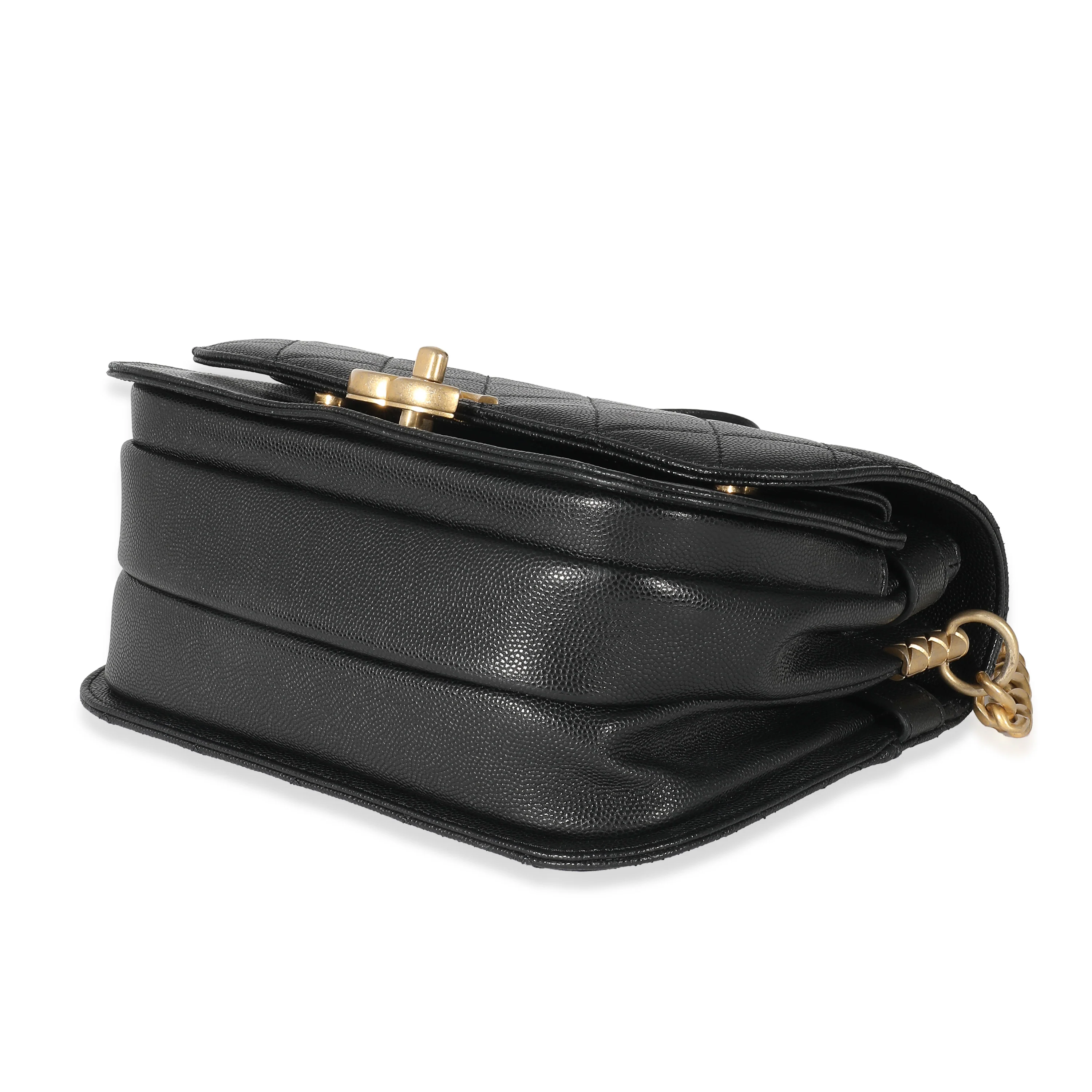 ChanelBlack Quilted Caviar CC Mini Messenger Flap flap - Image 5