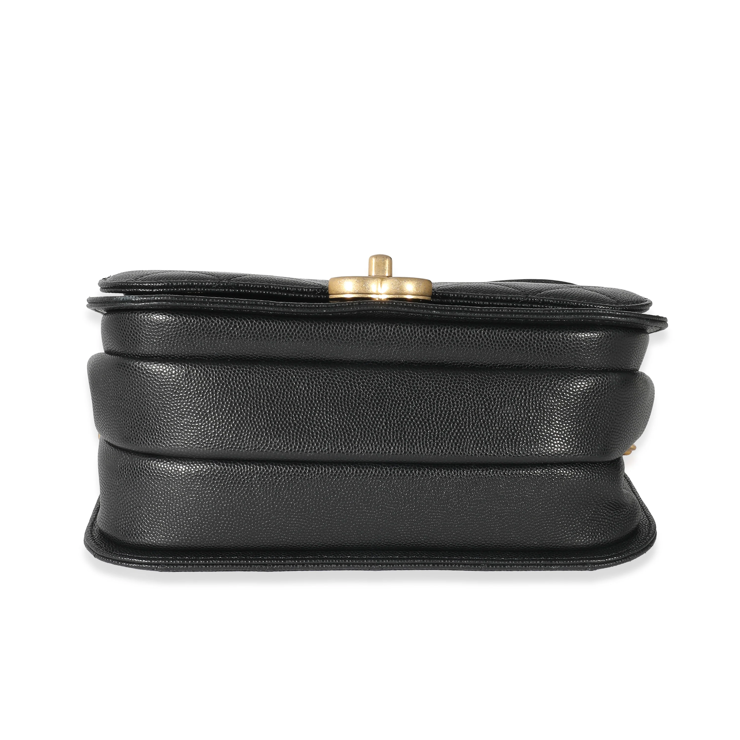 ChanelBlack Quilted Caviar CC Mini Messenger Flap flap - Image 6