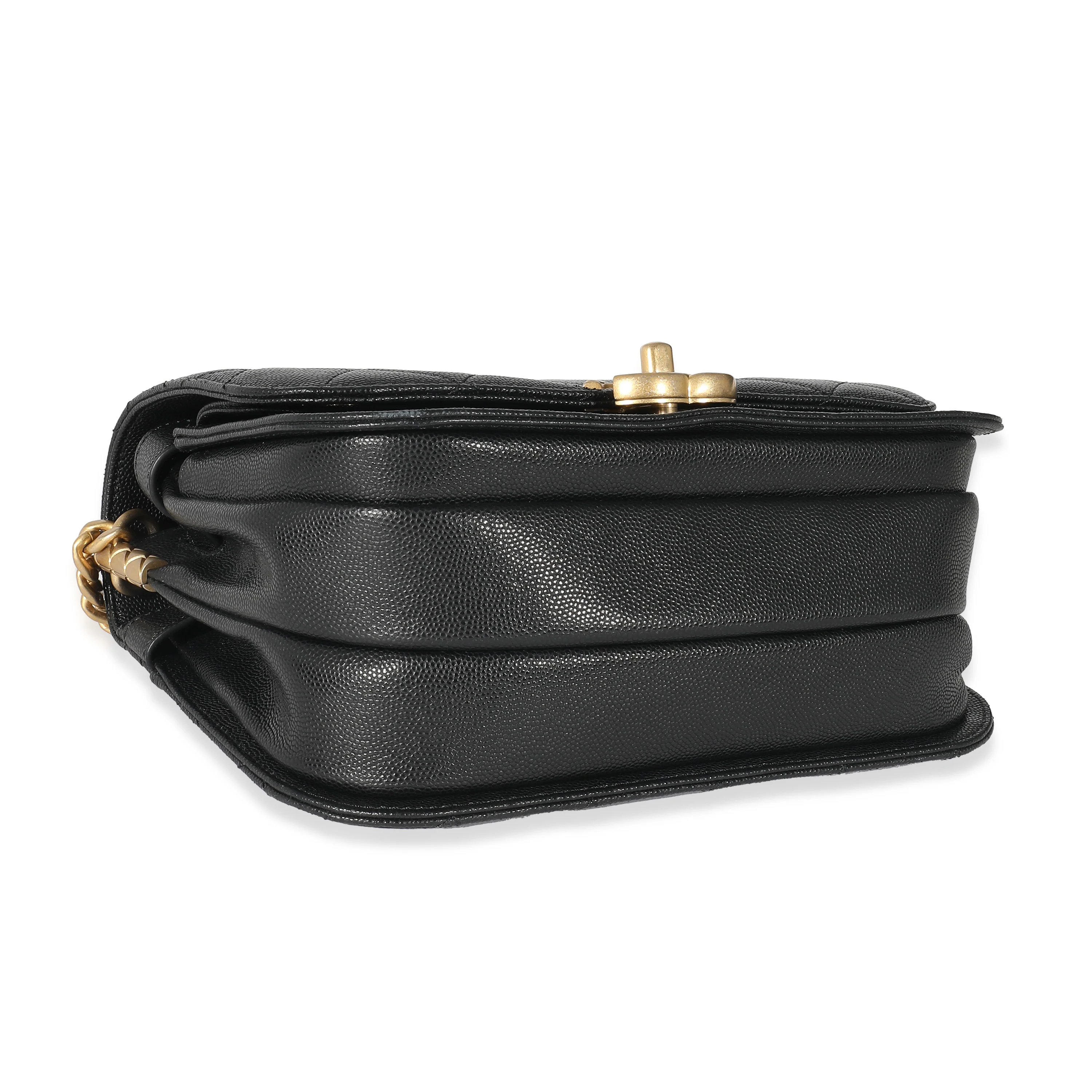 ChanelBlack Quilted Caviar CC Mini Messenger Flap flap - Image 7