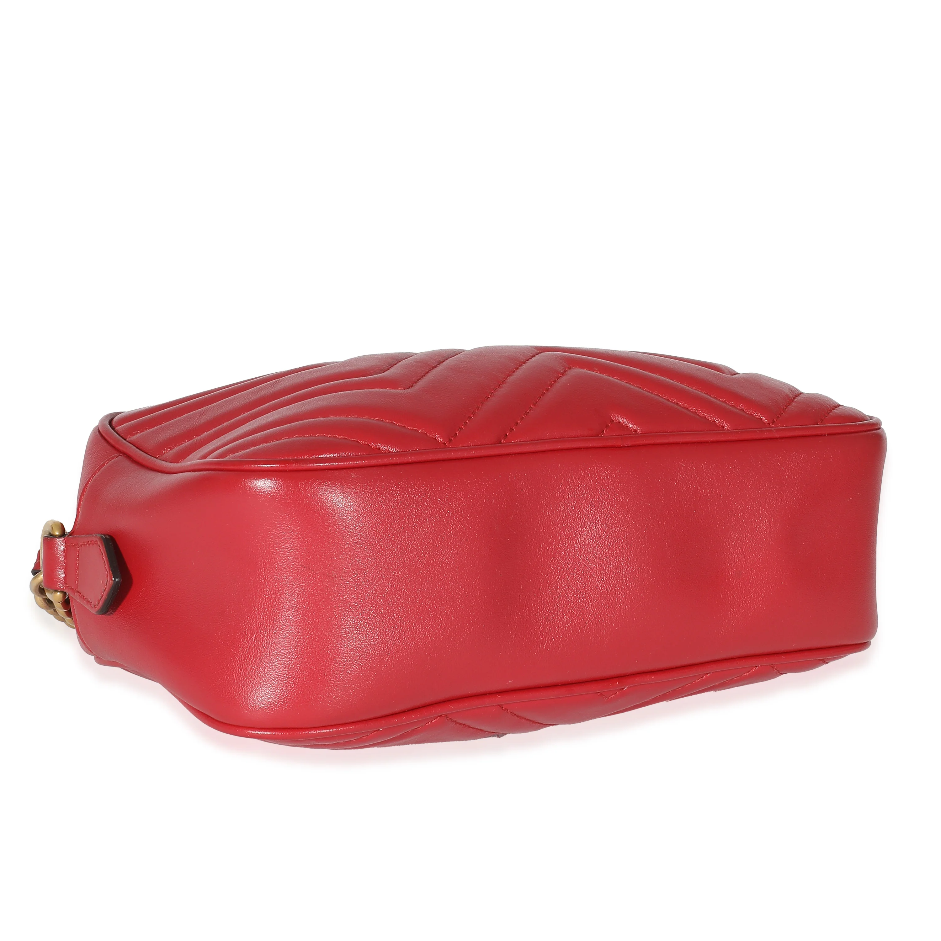 Red Matelasse Small GG Marmont Shoulder Bag - Image 3