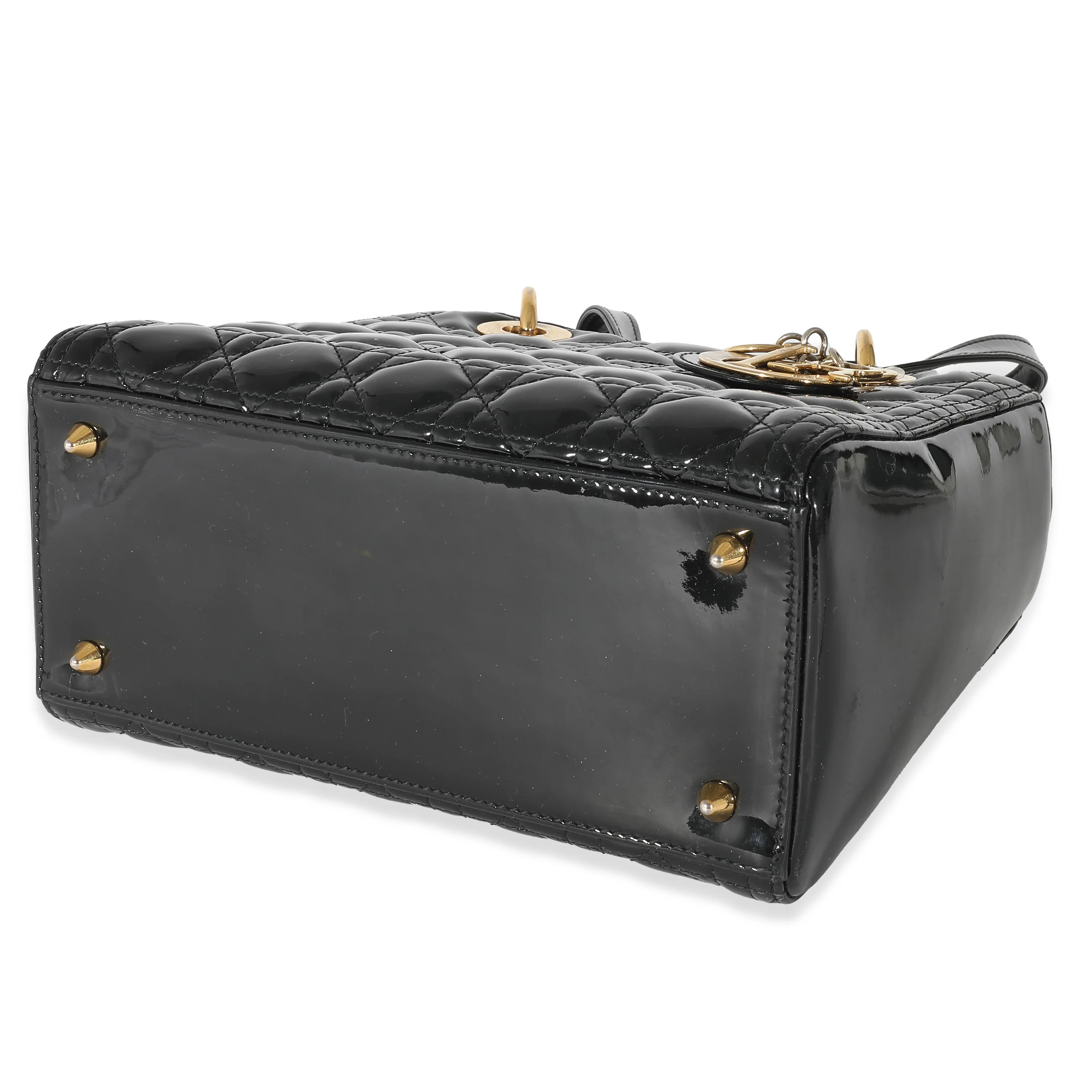 Christian Dior Black Patent Cannage Medium Lady Dior - Image 3