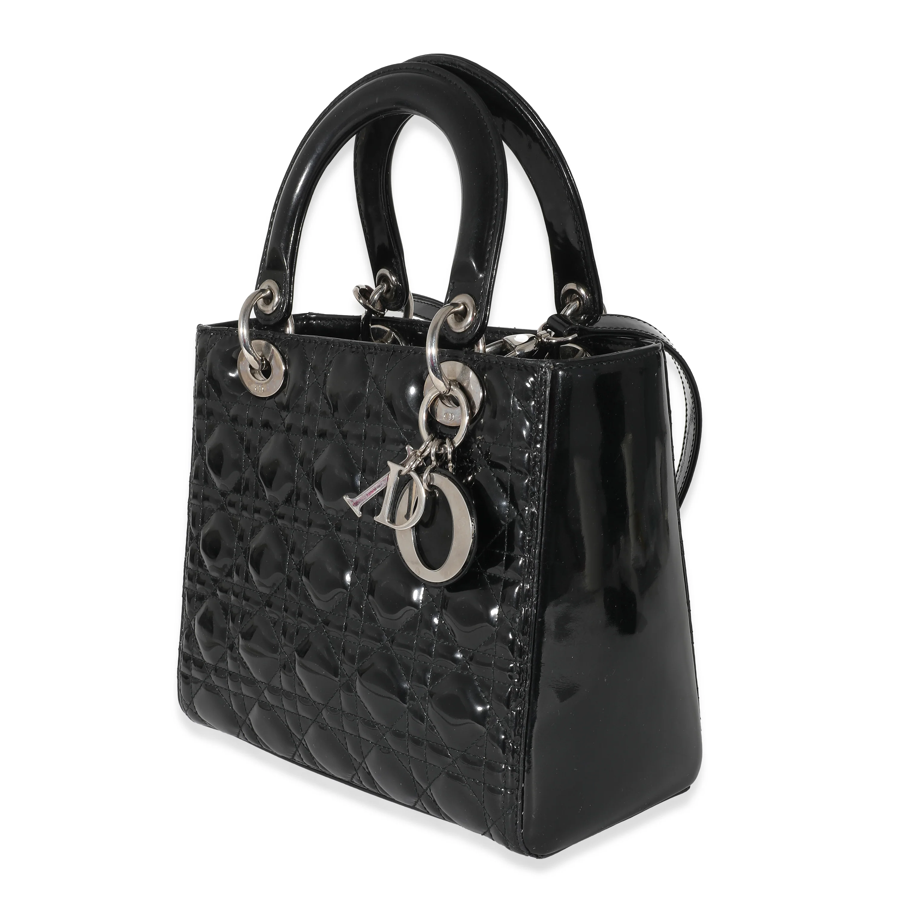 Christian Dior Black Patent Cannage Medium Lady Dior - Image 2
