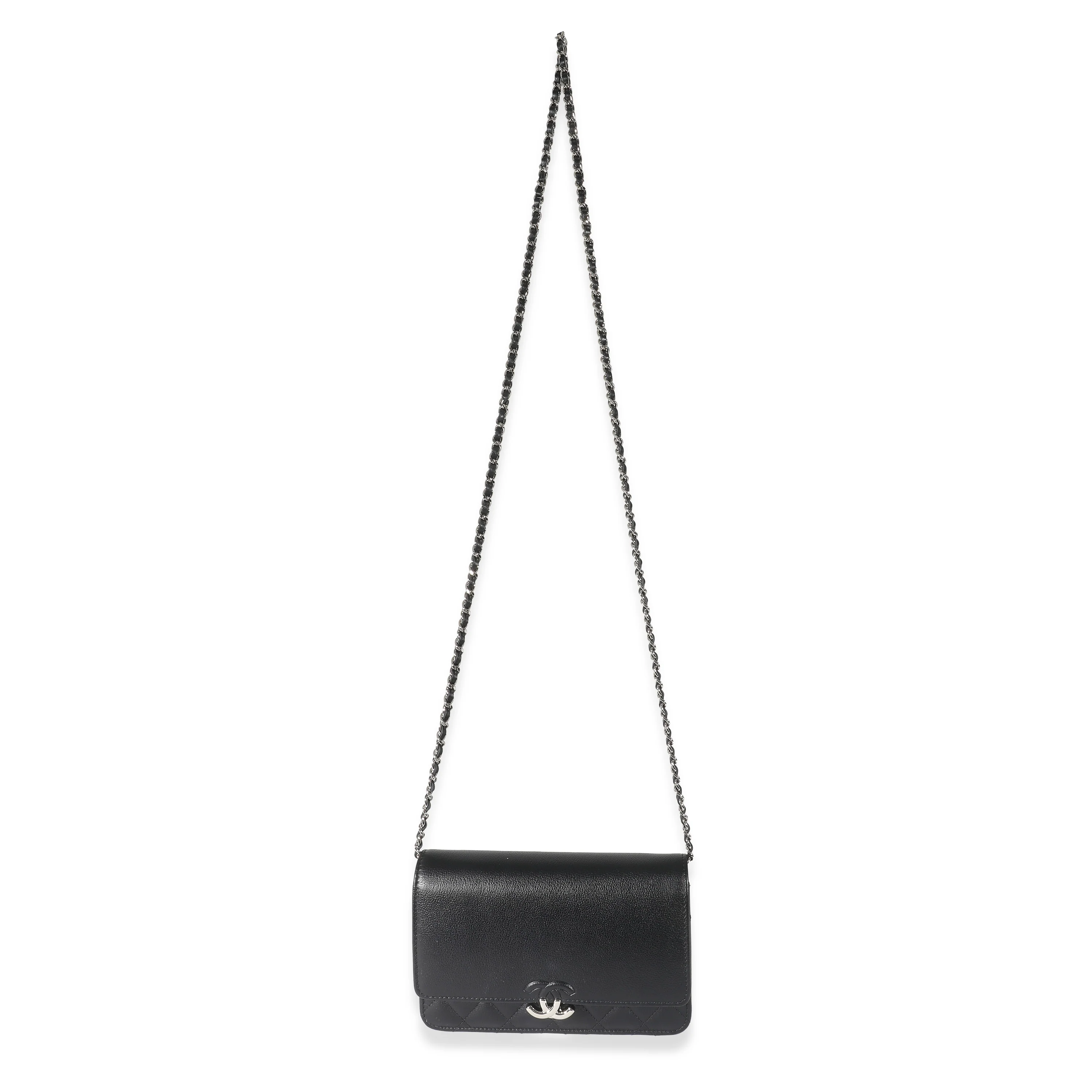 Chanel Black Quilted Calfskin CC Box Wallet On Chain - Image 3