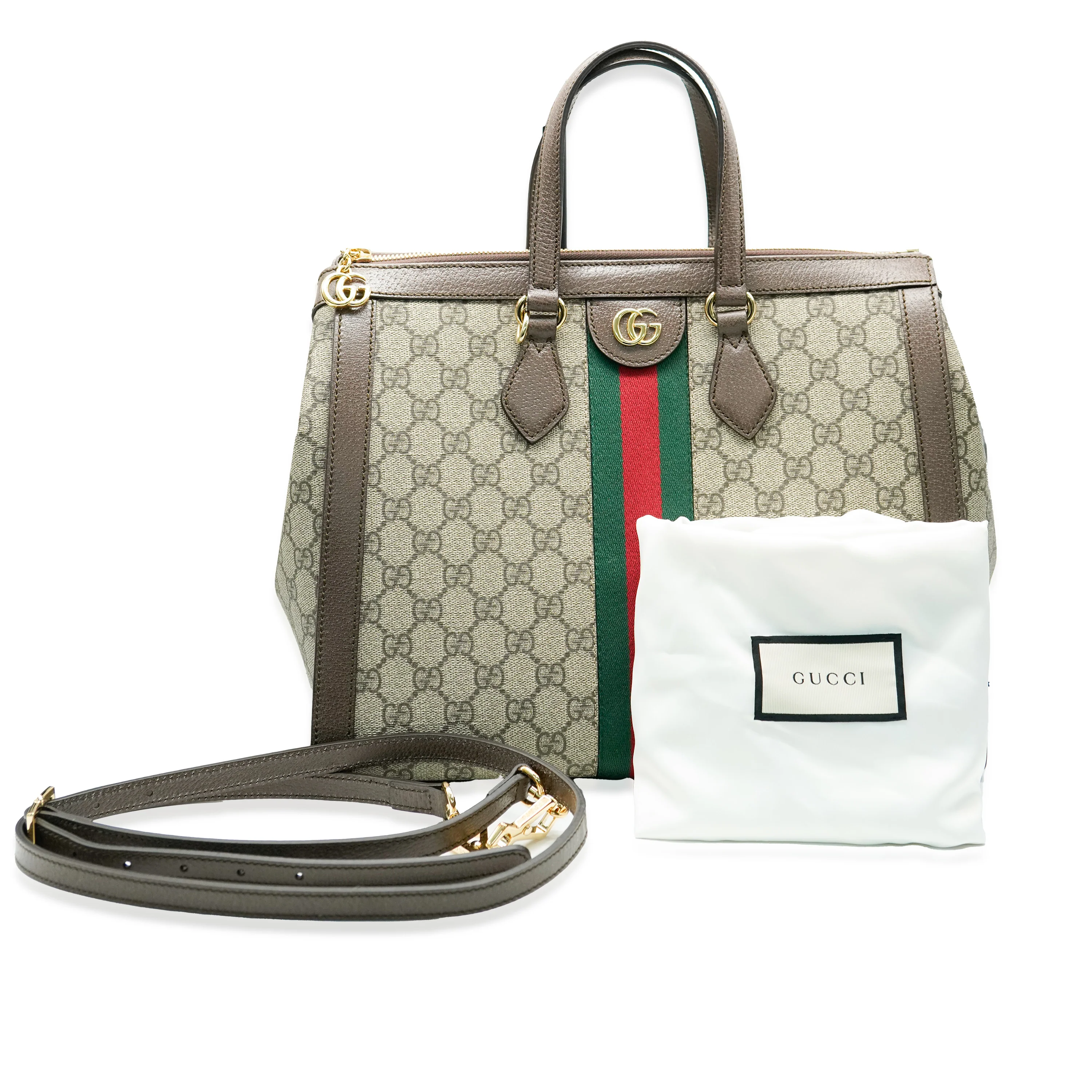 Gucci Beige GG Supreme Canvas Medium Ophidia Tote - Image 11