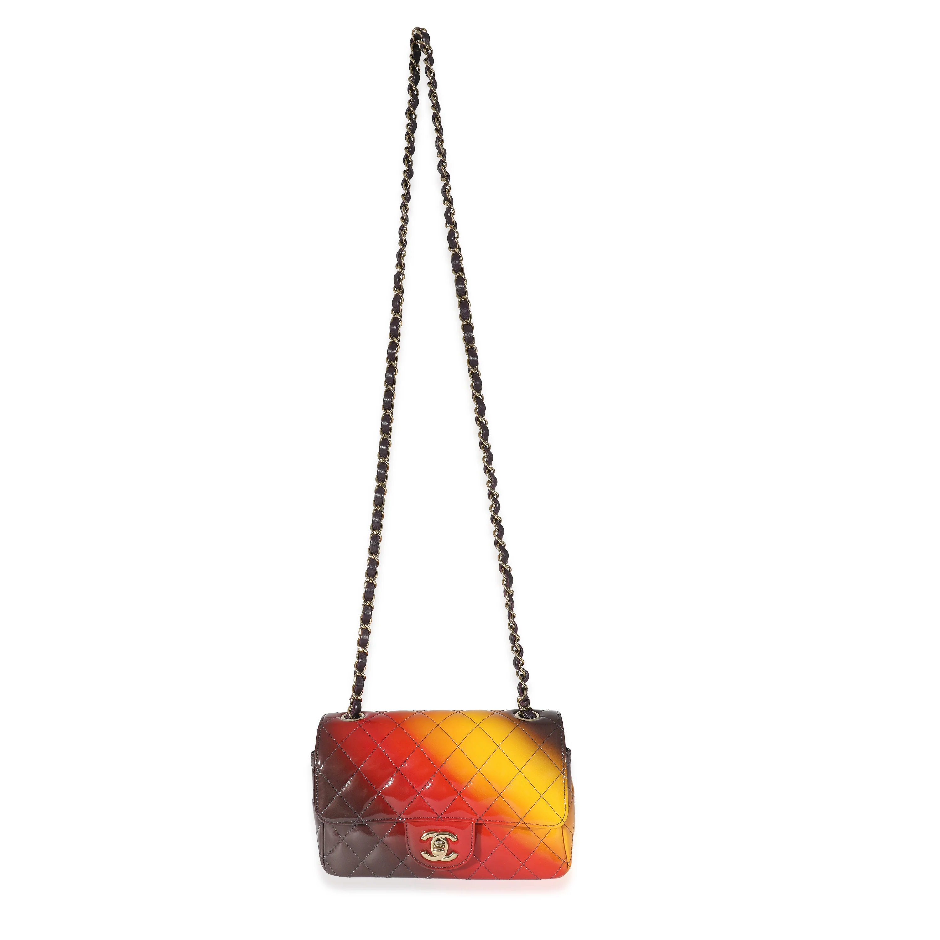 Chanel Shaded Quilted Patent Calfskin Mini Rectangular Flap Bag - Image 3