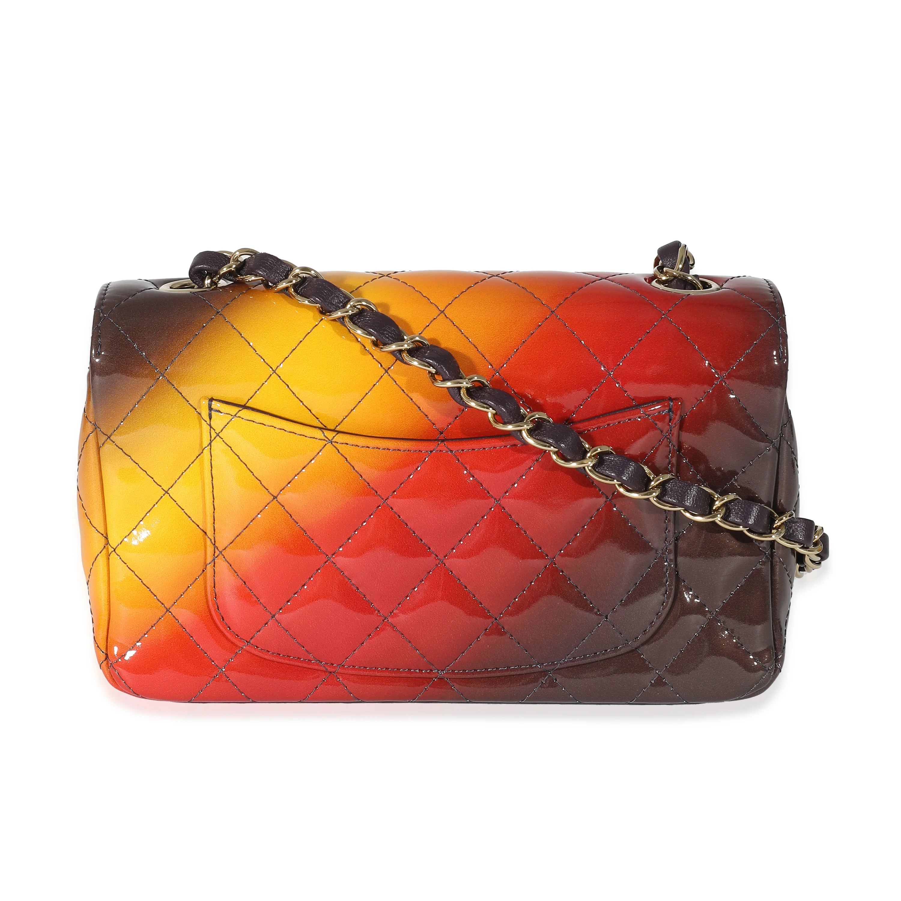 Chanel Shaded Quilted Patent Calfskin Mini Rectangular Flap Bag - Image 4