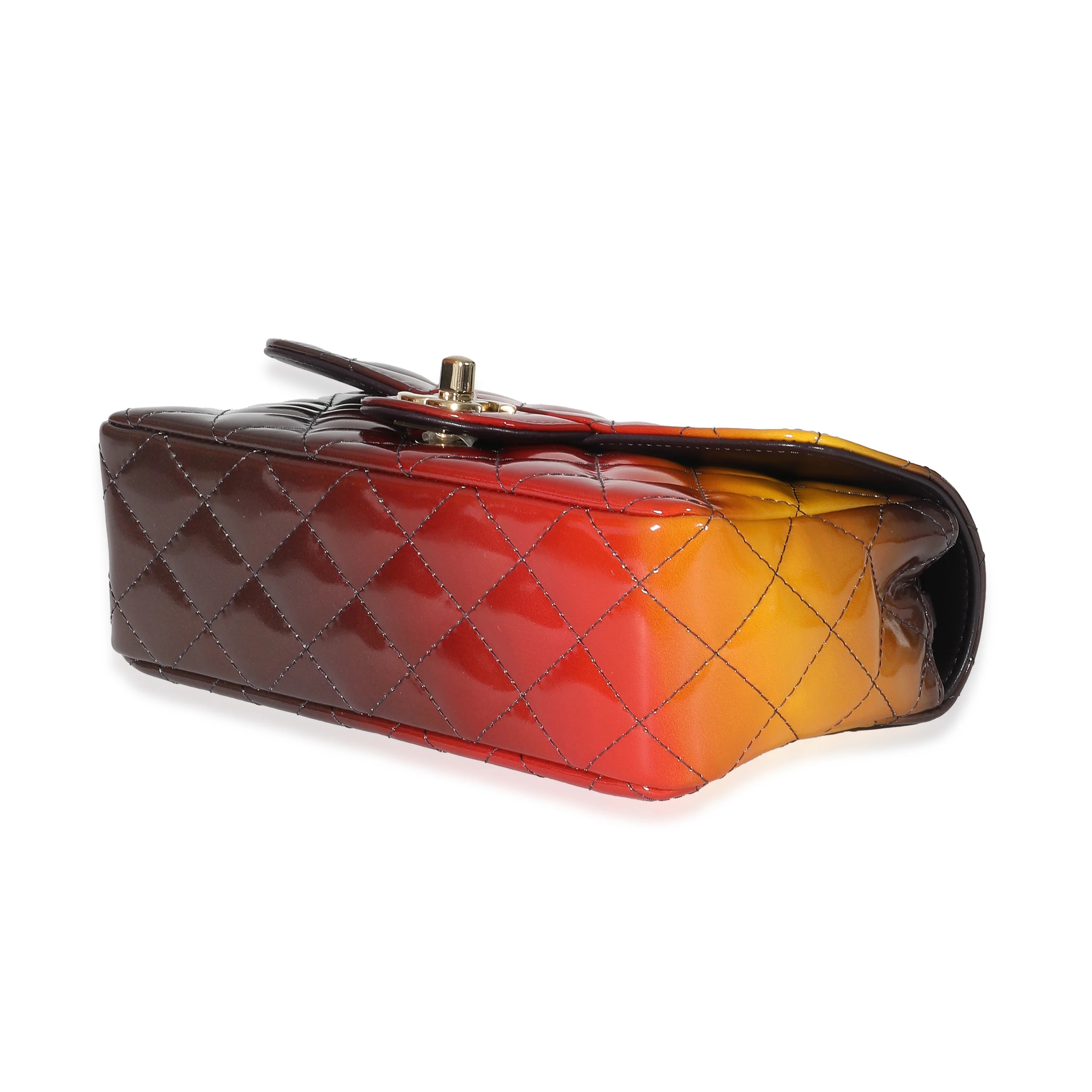 Chanel Shaded Quilted Patent Calfskin Mini Rectangular Flap Bag - Image 5
