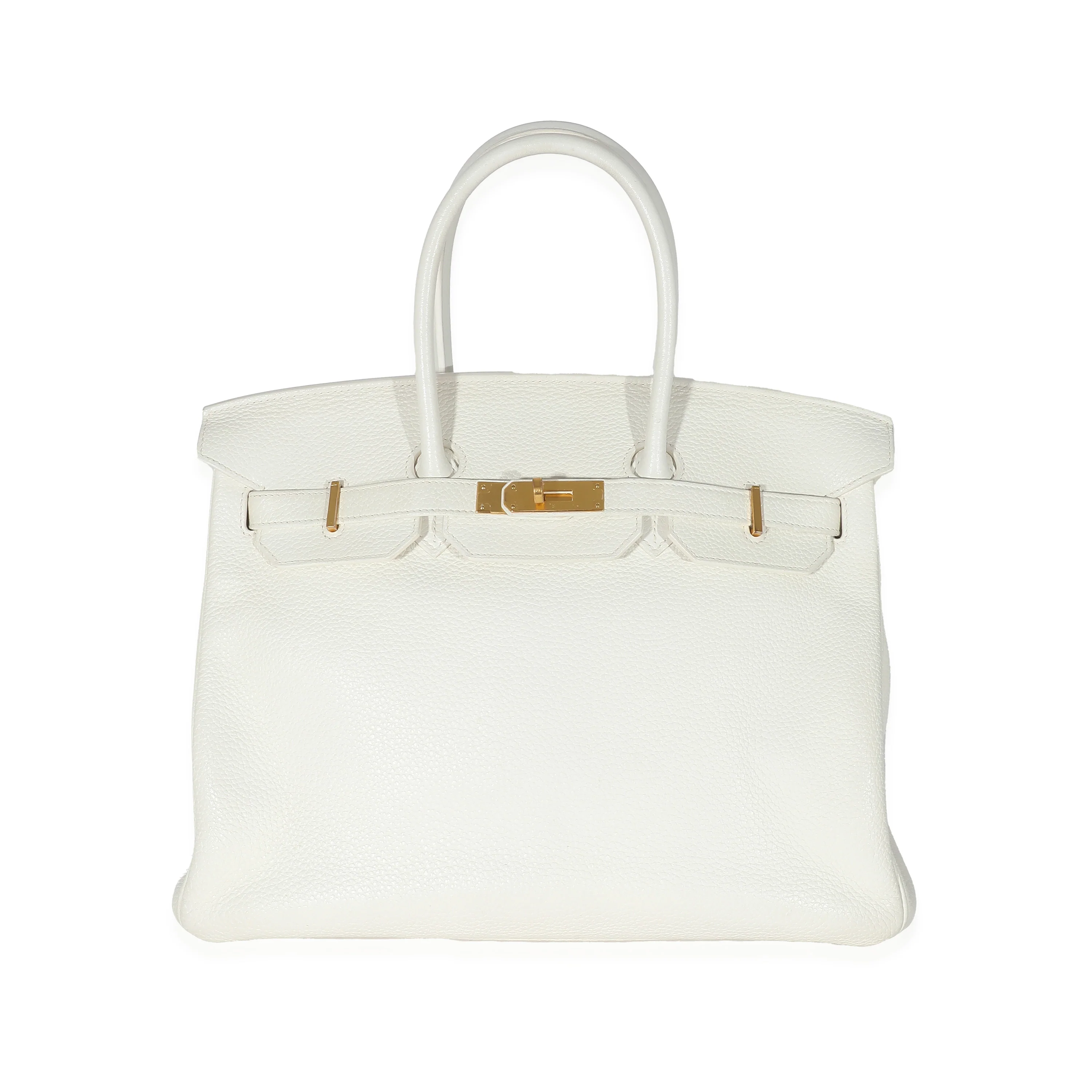 Hermes Blanc Clemence Togo Birkin 35 GHW