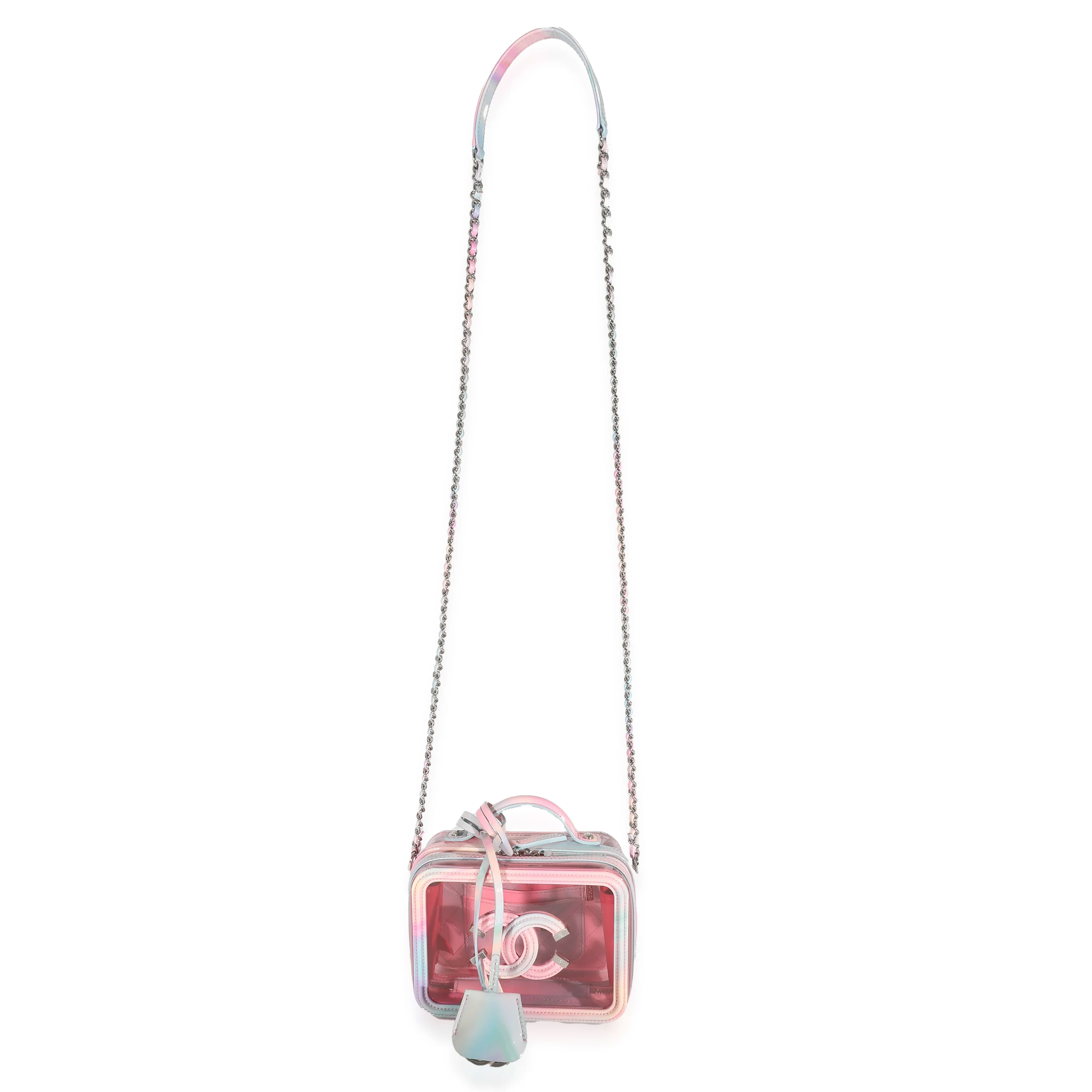 Chanel Pink PVC Patent Small Filigree Vanity Case - Image 3
