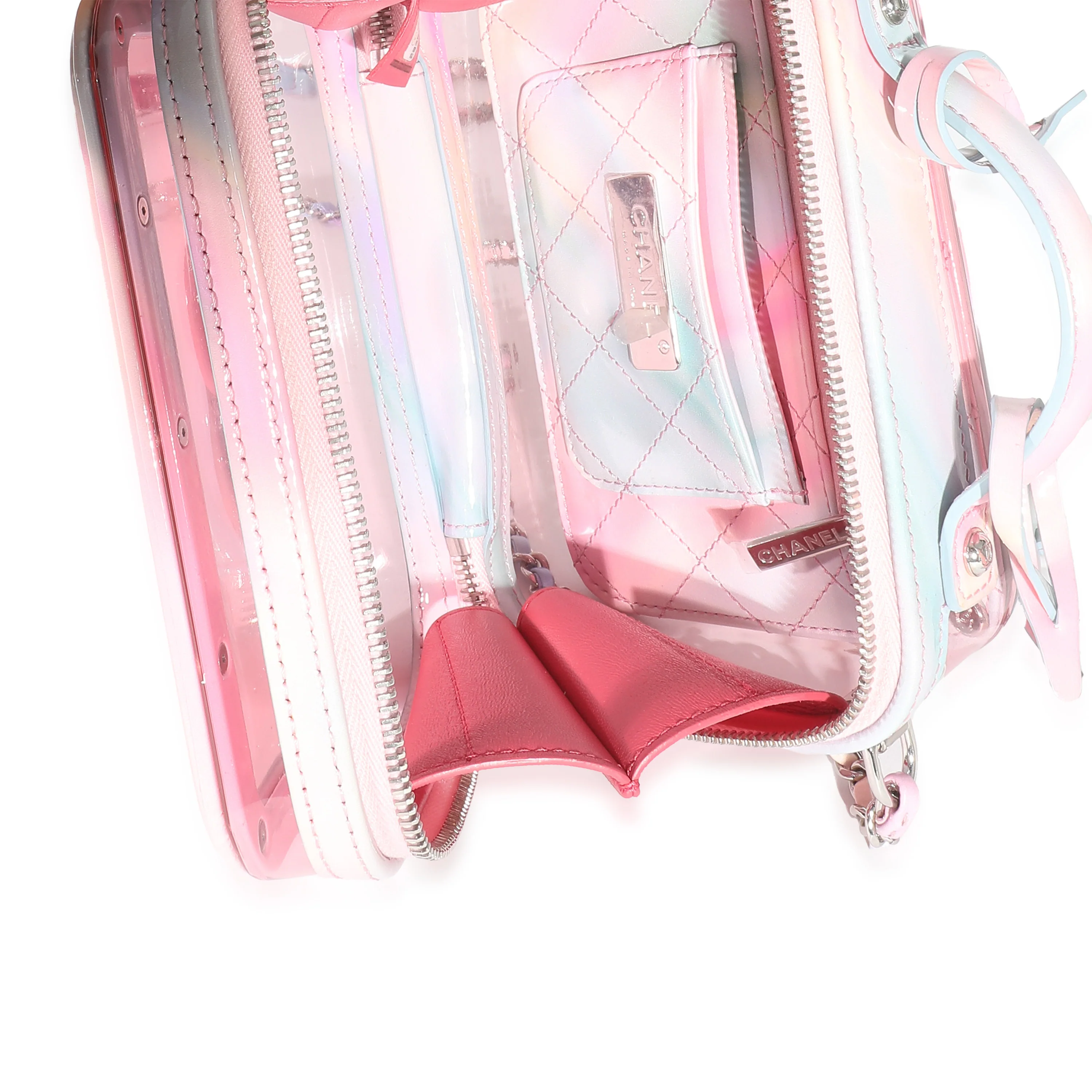 Chanel Pink PVC Patent Small Filigree Vanity Case - Image 8