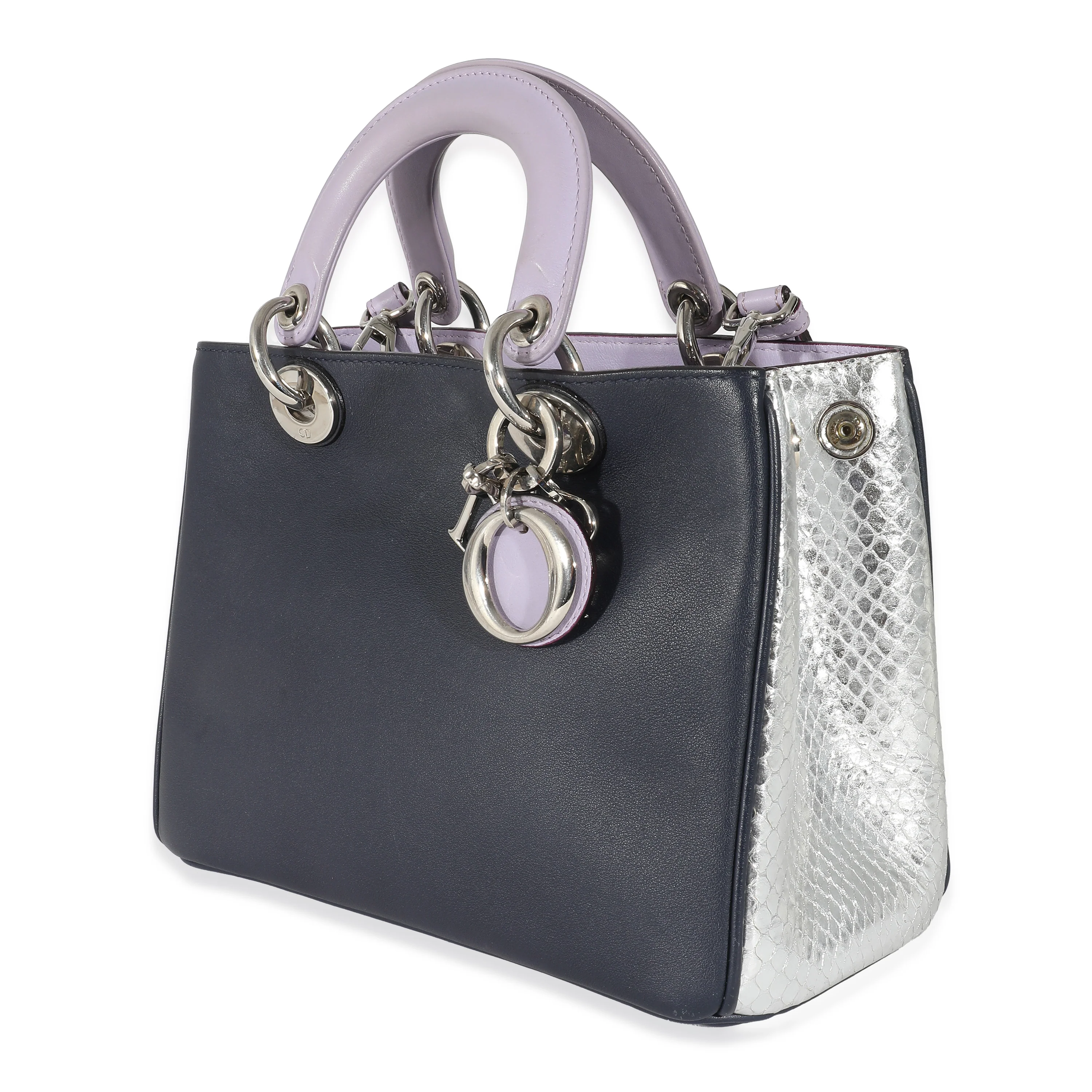 Christian Dior Tricolor Calfskin Silver Watersnake Mini Diorissimo - Image 2