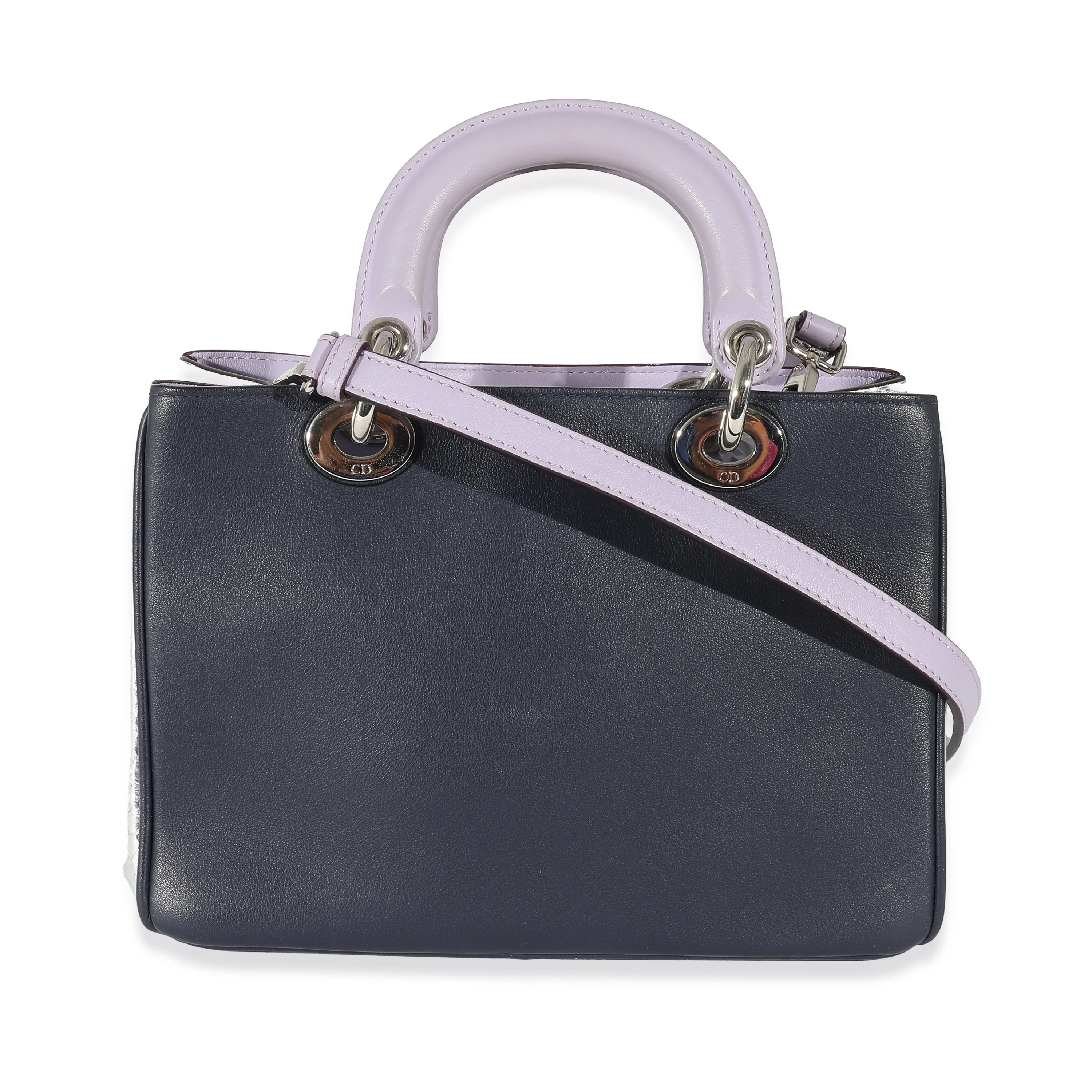 Christian Dior Tricolor Calfskin Silver Watersnake Mini Diorissimo - Image 4