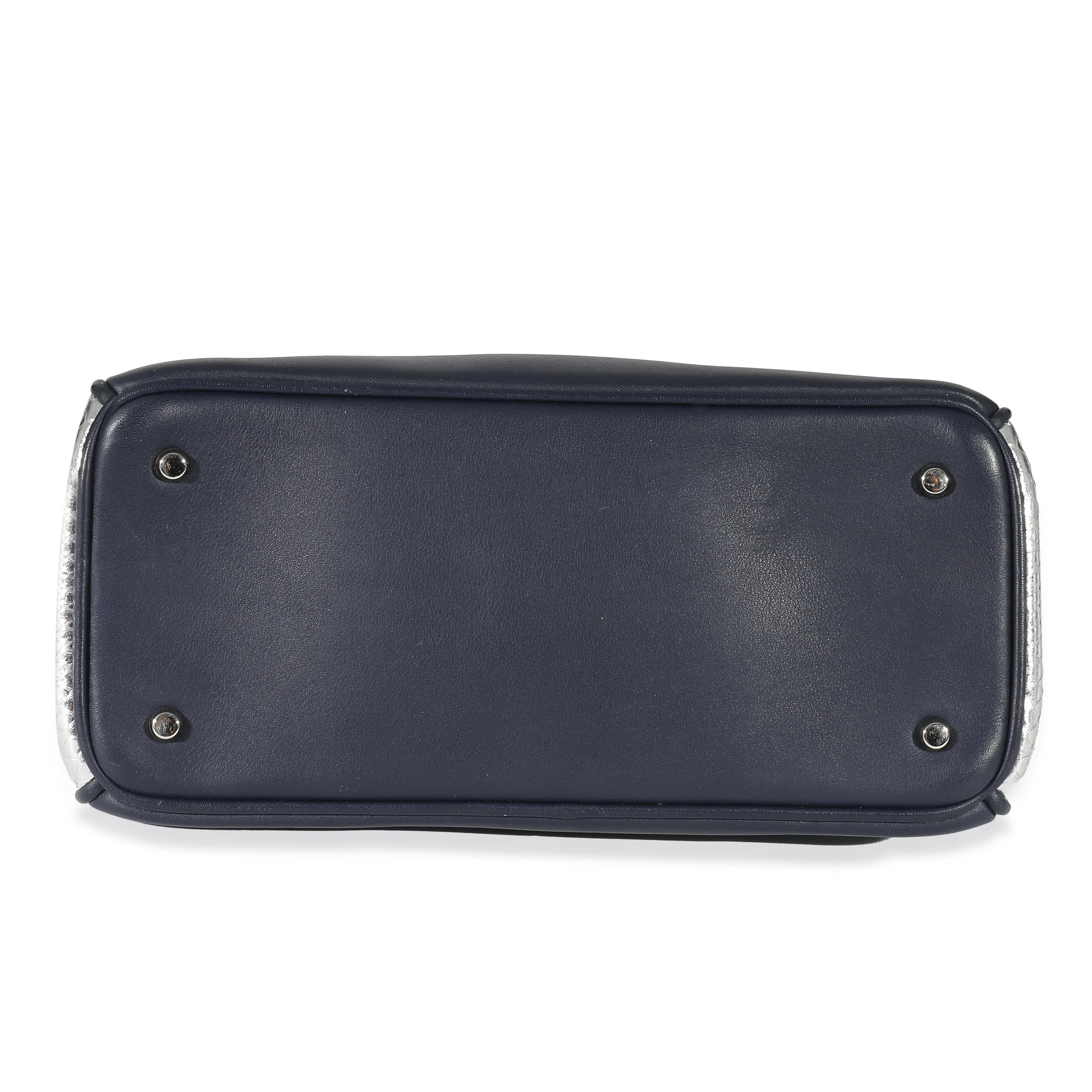 Christian Dior Tricolor Calfskin Silver Watersnake Mini Diorissimo - Image 6