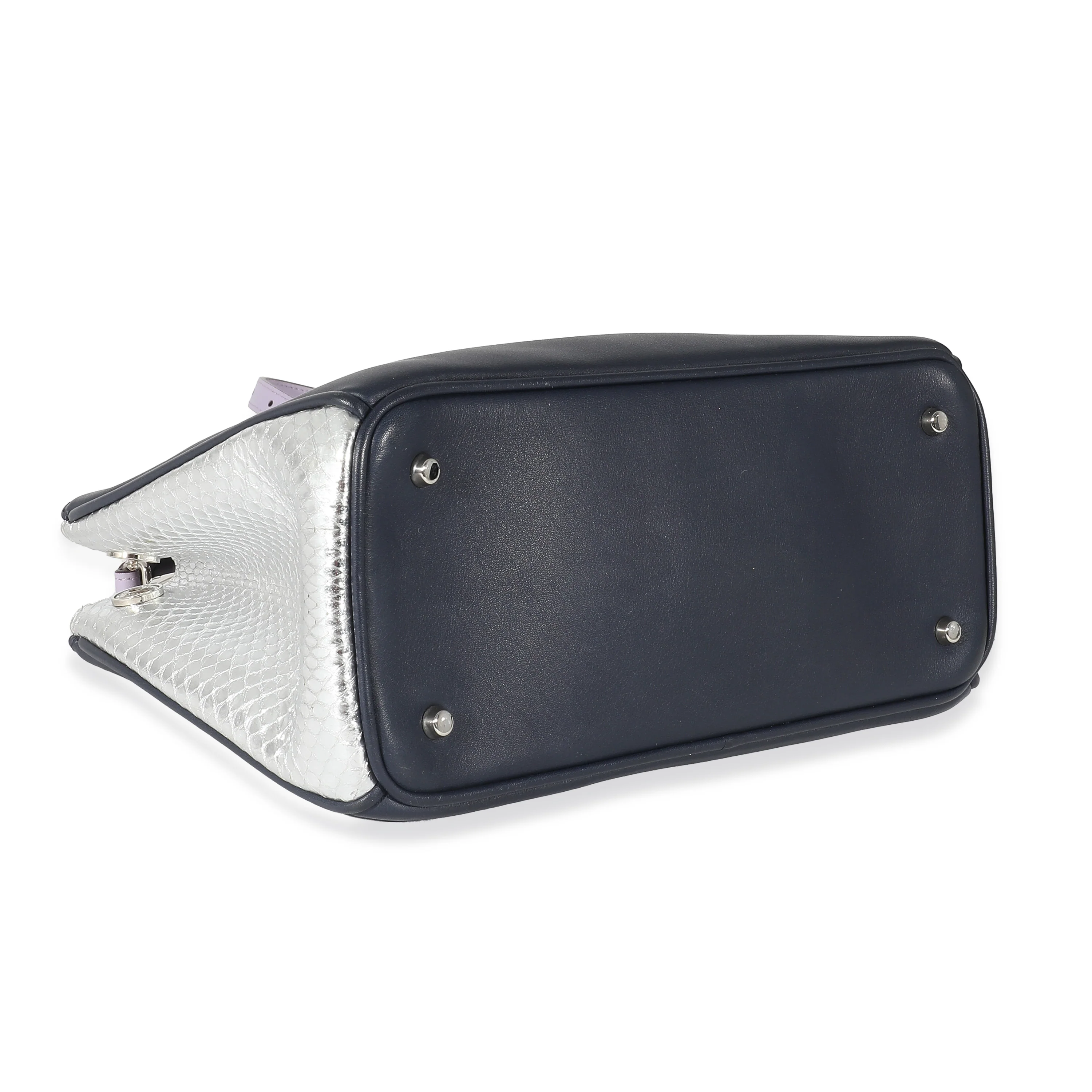 Christian Dior Tricolor Calfskin Silver Watersnake Mini Diorissimo - Image 7