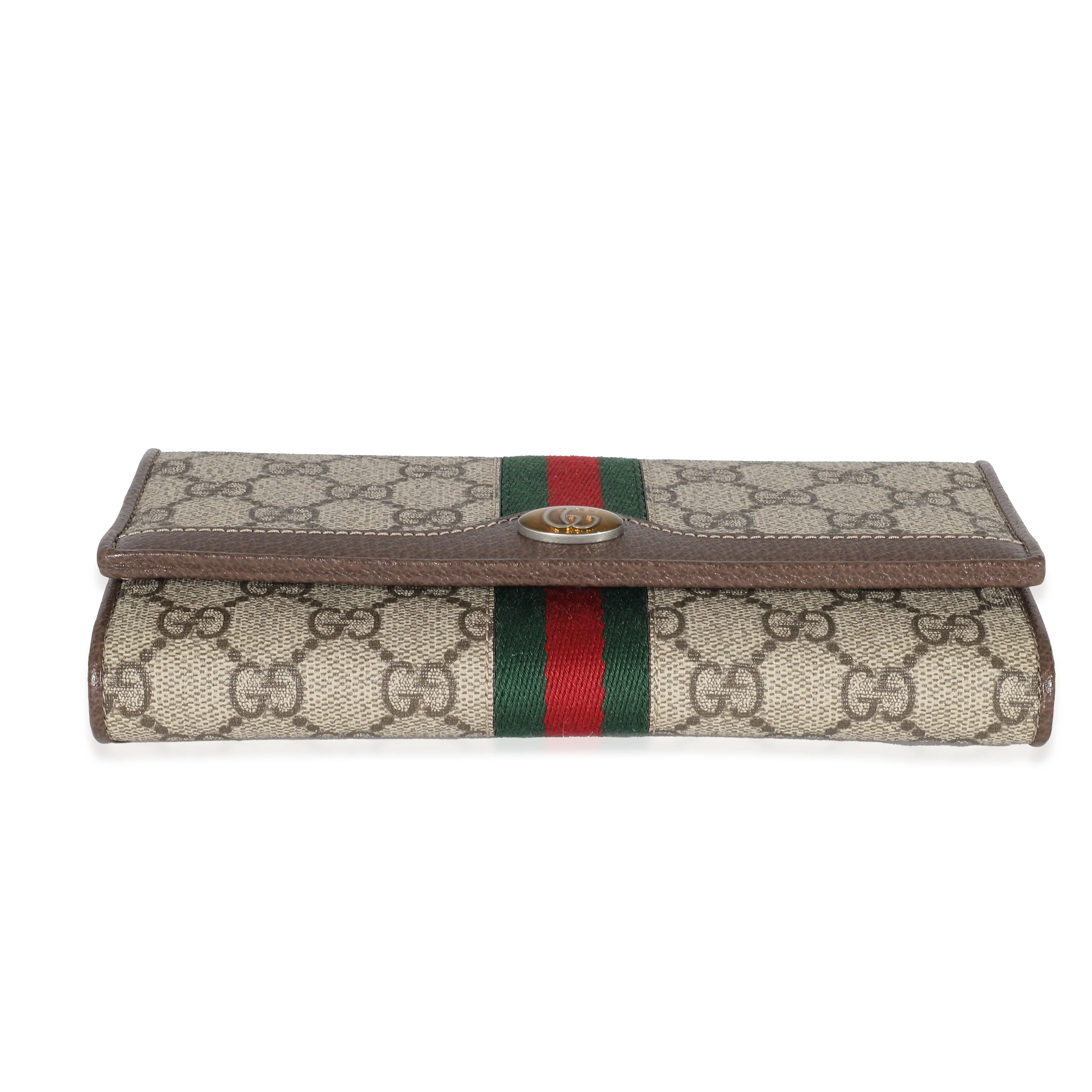 Gucci Beige Ebony GG Supreme Canvas Ophidia GG Chain Wallet - Image 6
