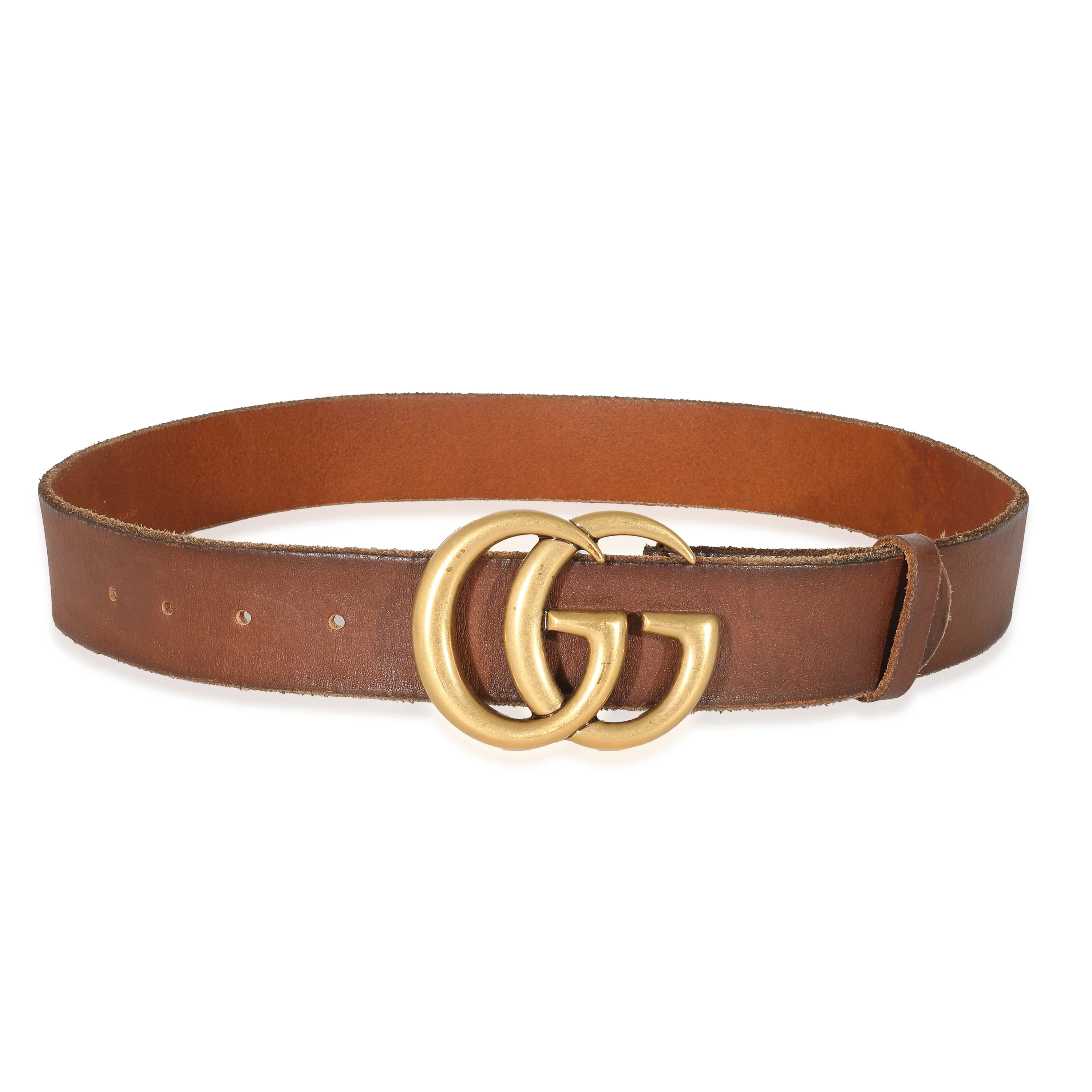 Gucci Brown Leather Double G Buckle Belt 80/32 - Image 2