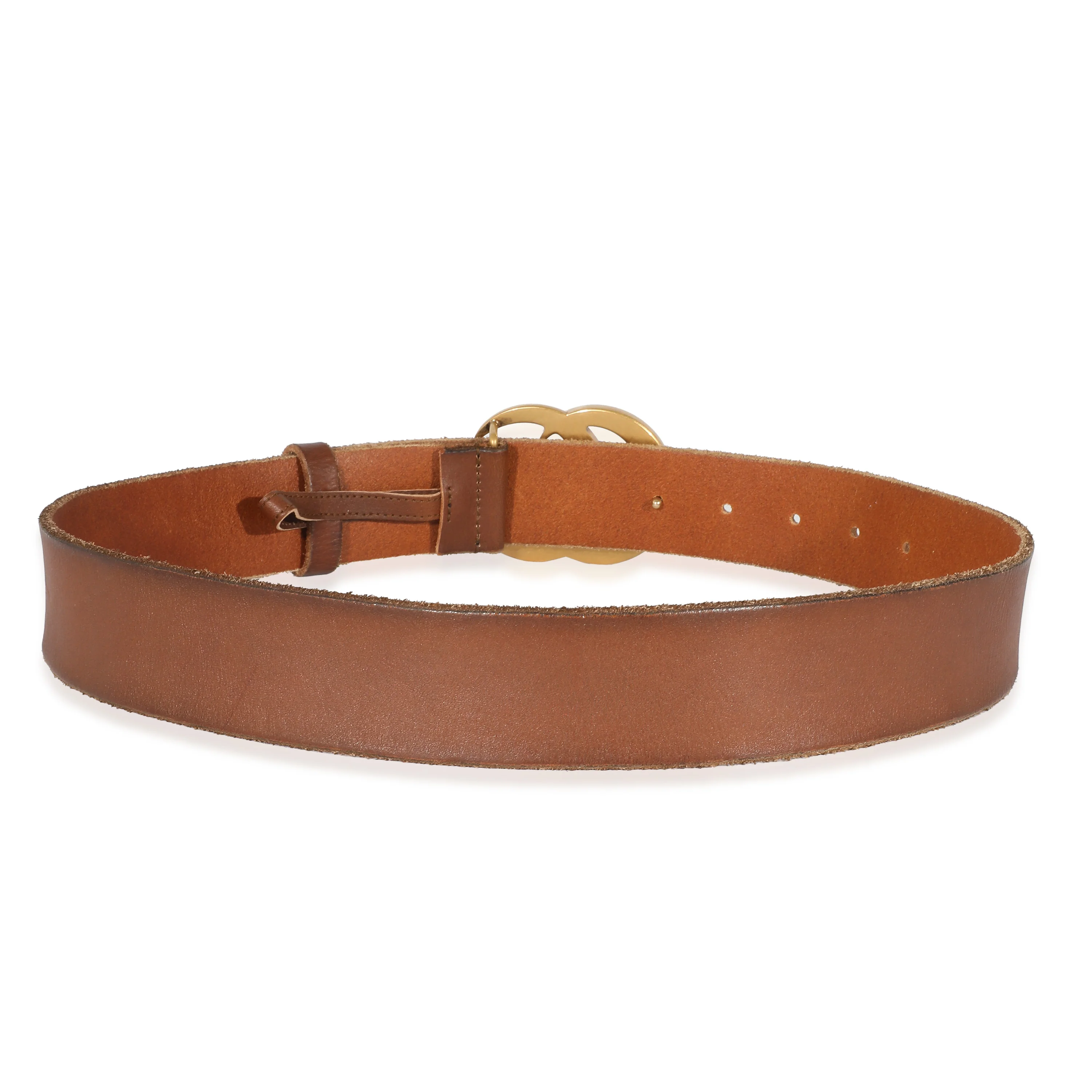 Gucci Brown Leather Double G Buckle Belt 80/32 - Image 5