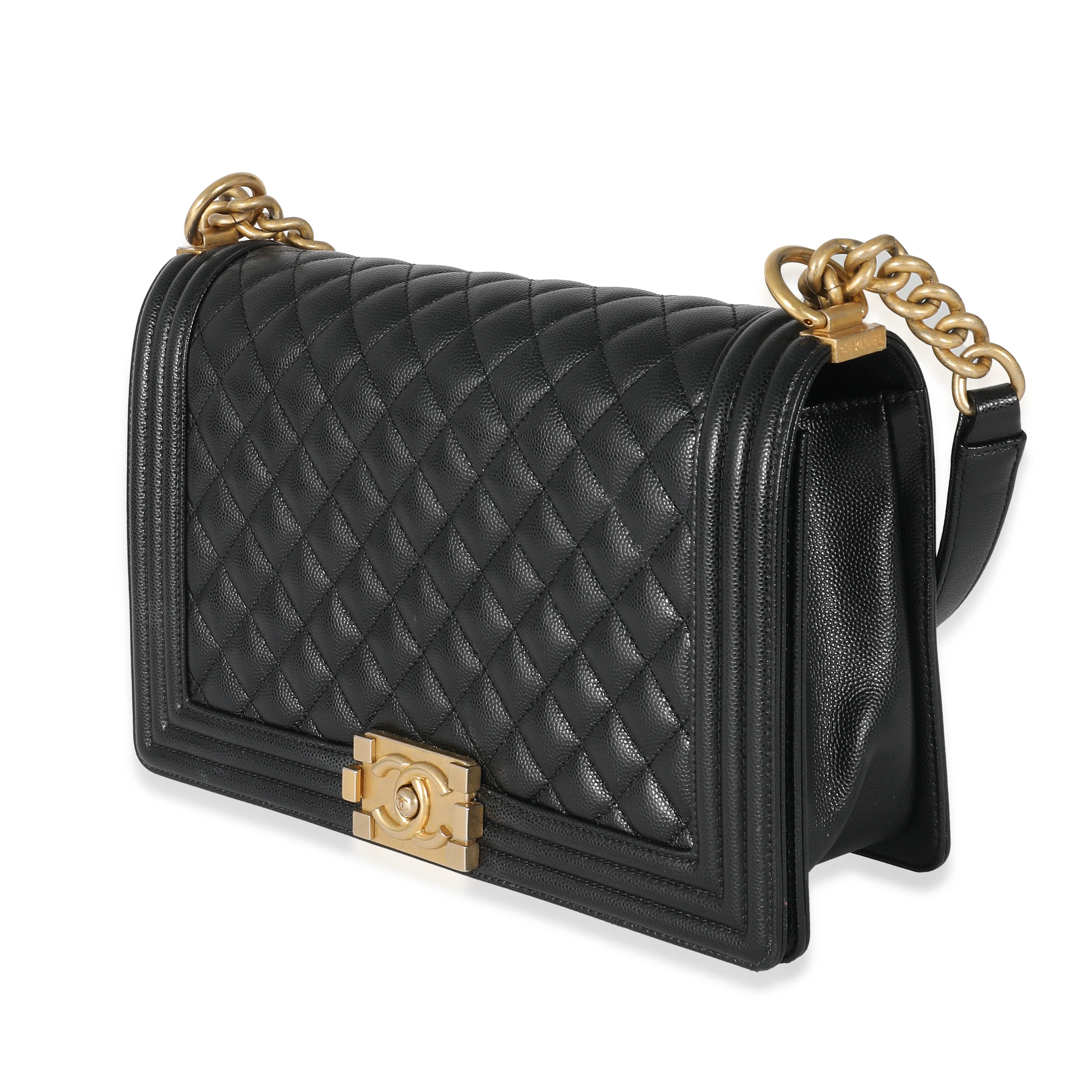 Chanel Black Quilted Caviar New Medium Boy Bag - Image 2