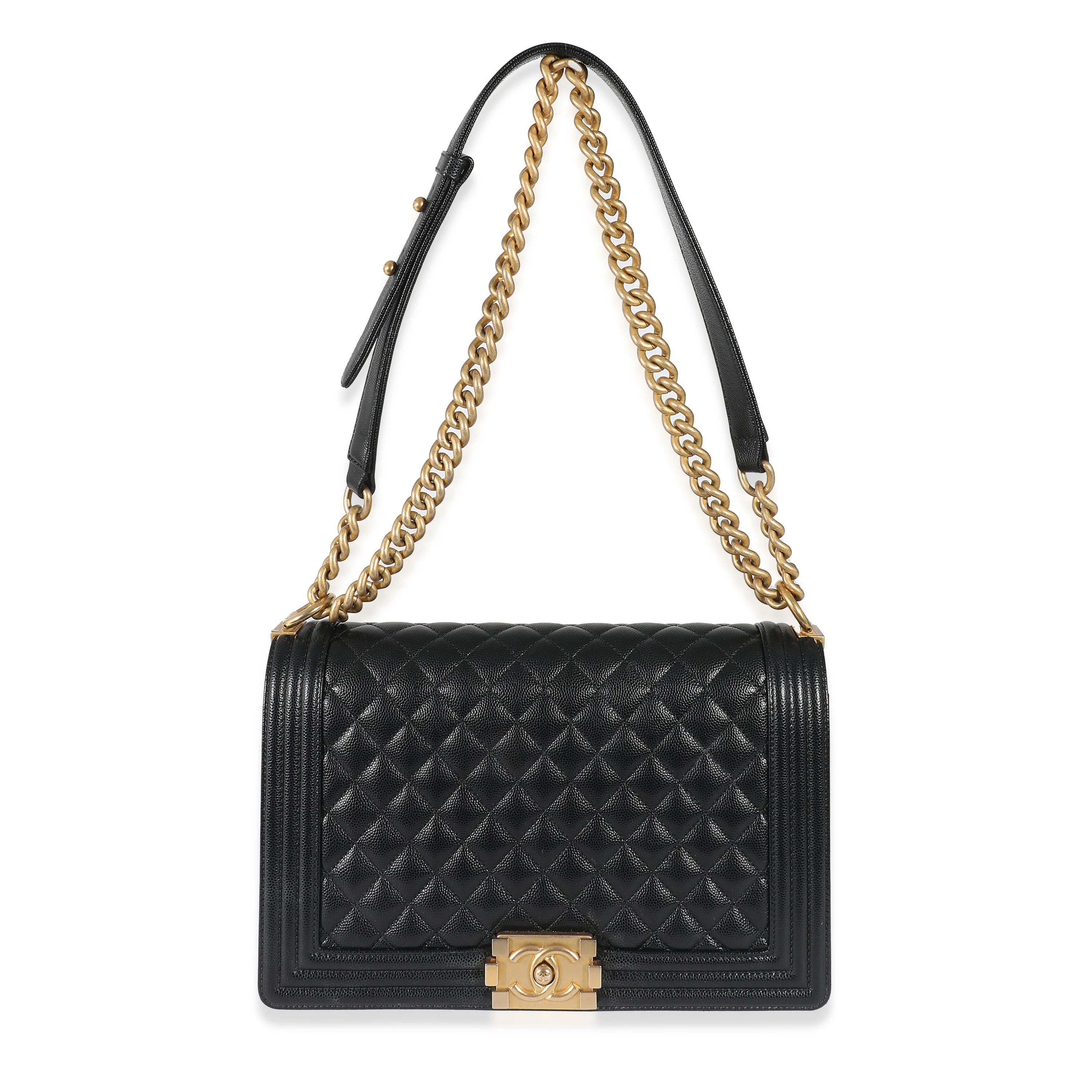 Chanel Black Quilted Caviar New Medium Boy Bag - Image 3