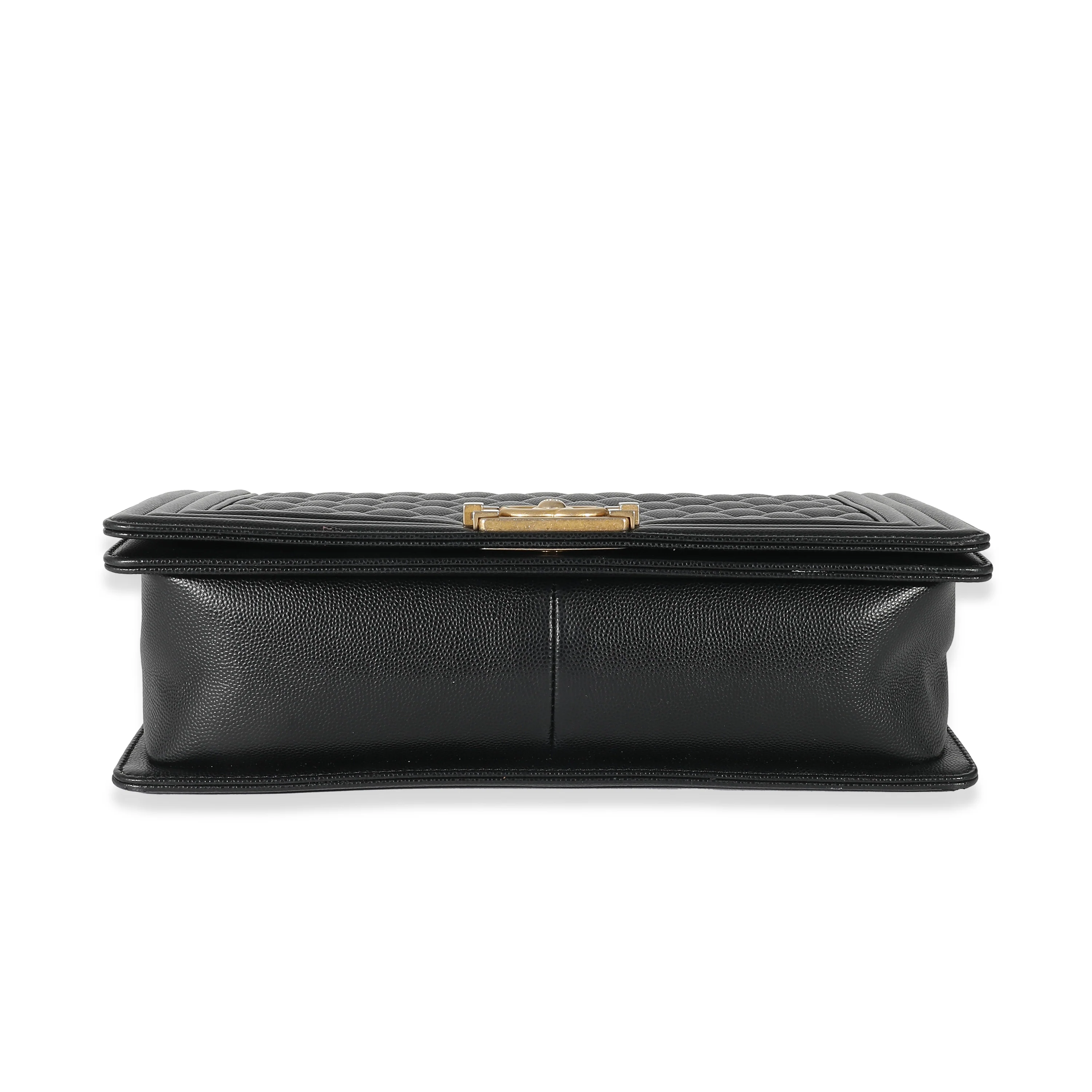 Chanel Black Quilted Caviar New Medium Boy Bag - Image 6
