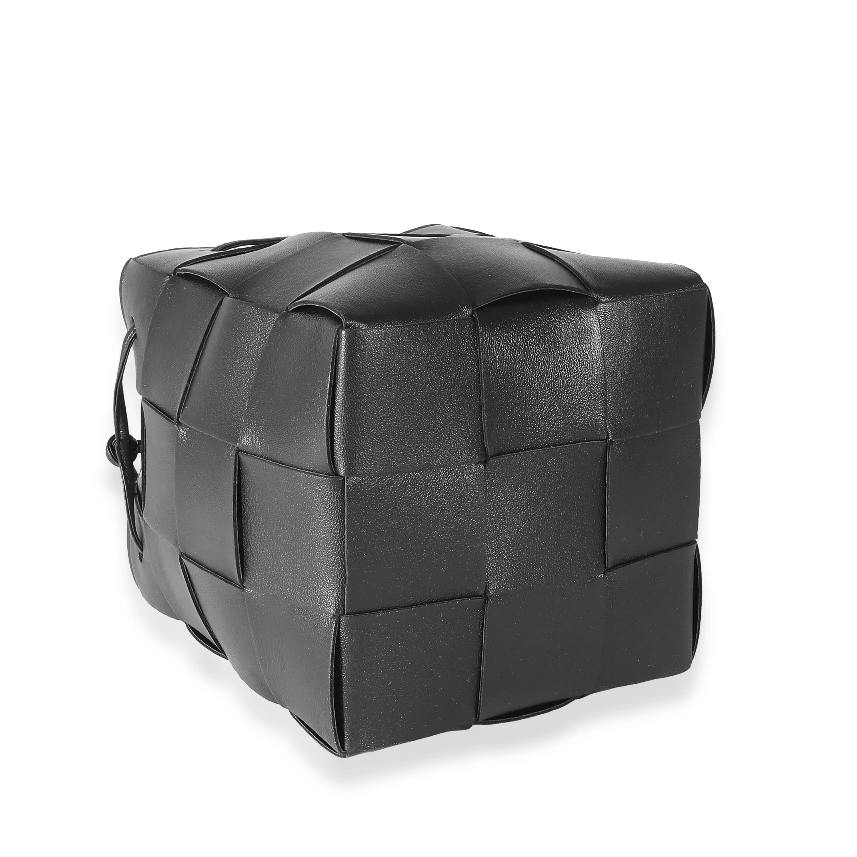 Bottega Veneta Black Intrecciato Lambskin Small Cassette Crossbody Bucket - Image 7