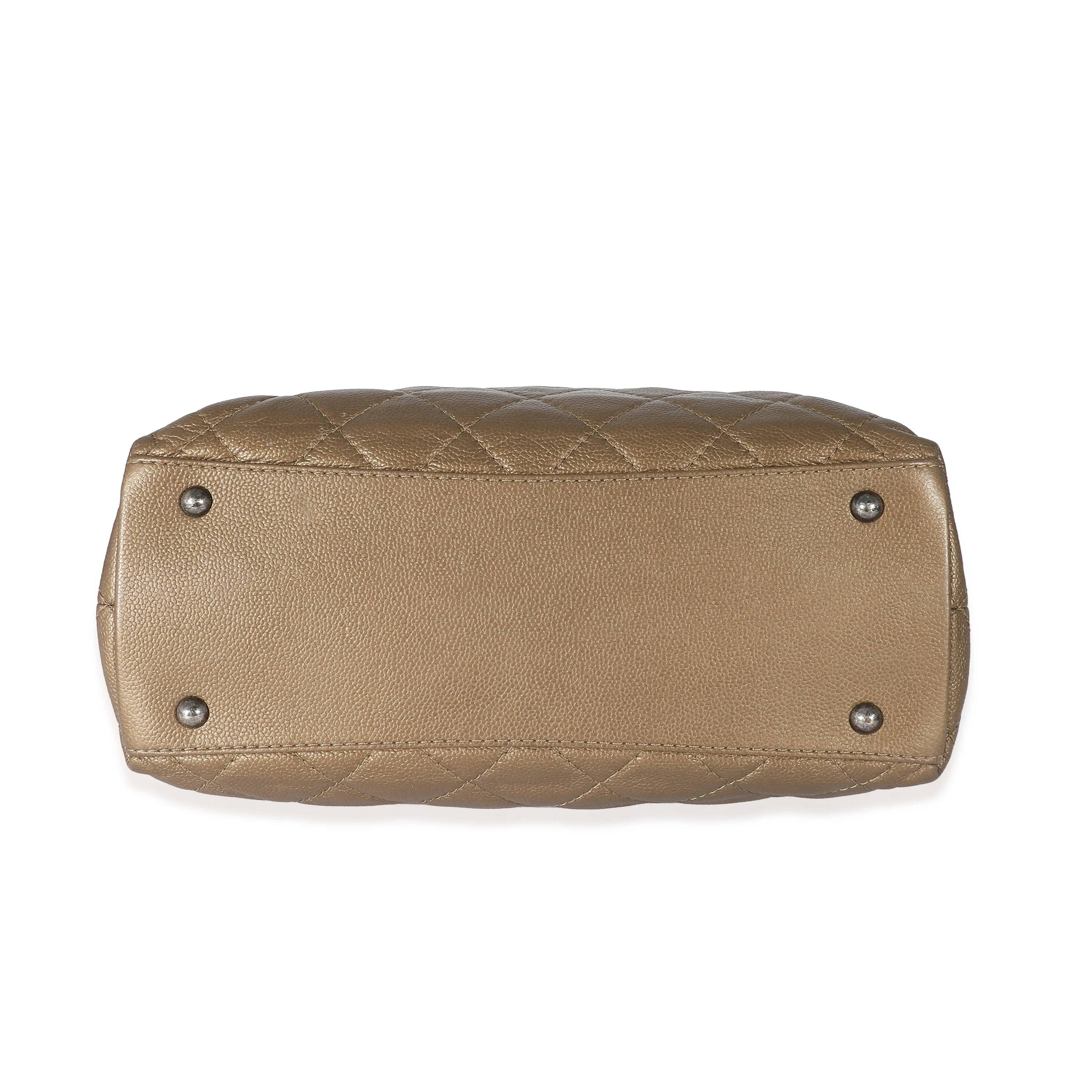 Chanel Bronze Quilted Caviar CC Turnlock Tote - Image 5