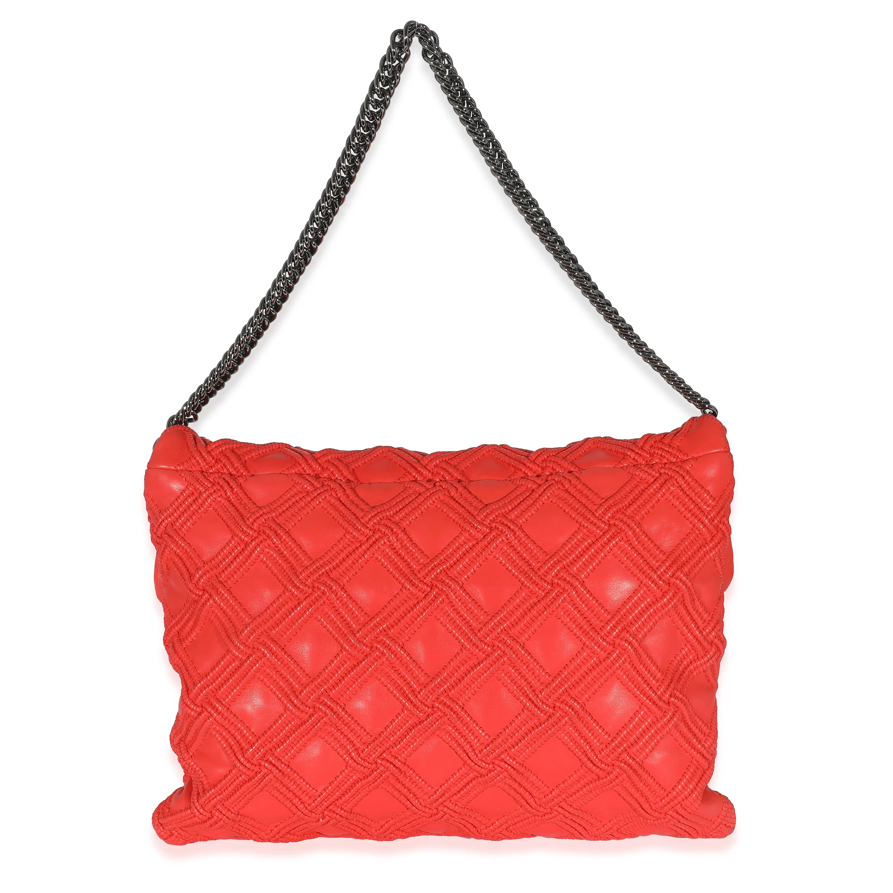 Chanel Red Lambskin Large Walk Of Fame Flap Bag - Image 3