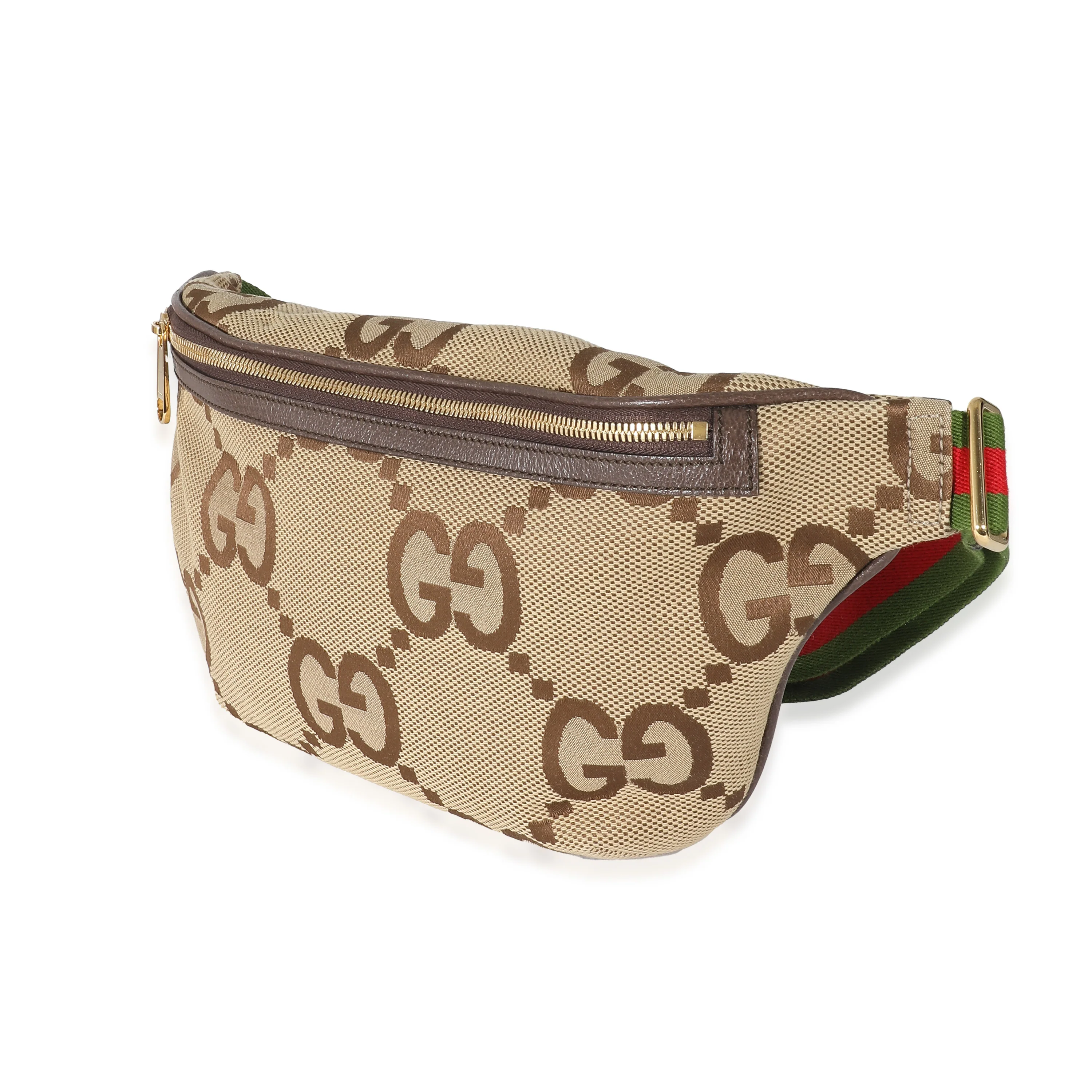 Gucci Camel Ebony Canvas Jumbo GG Belt Bag - Image 2