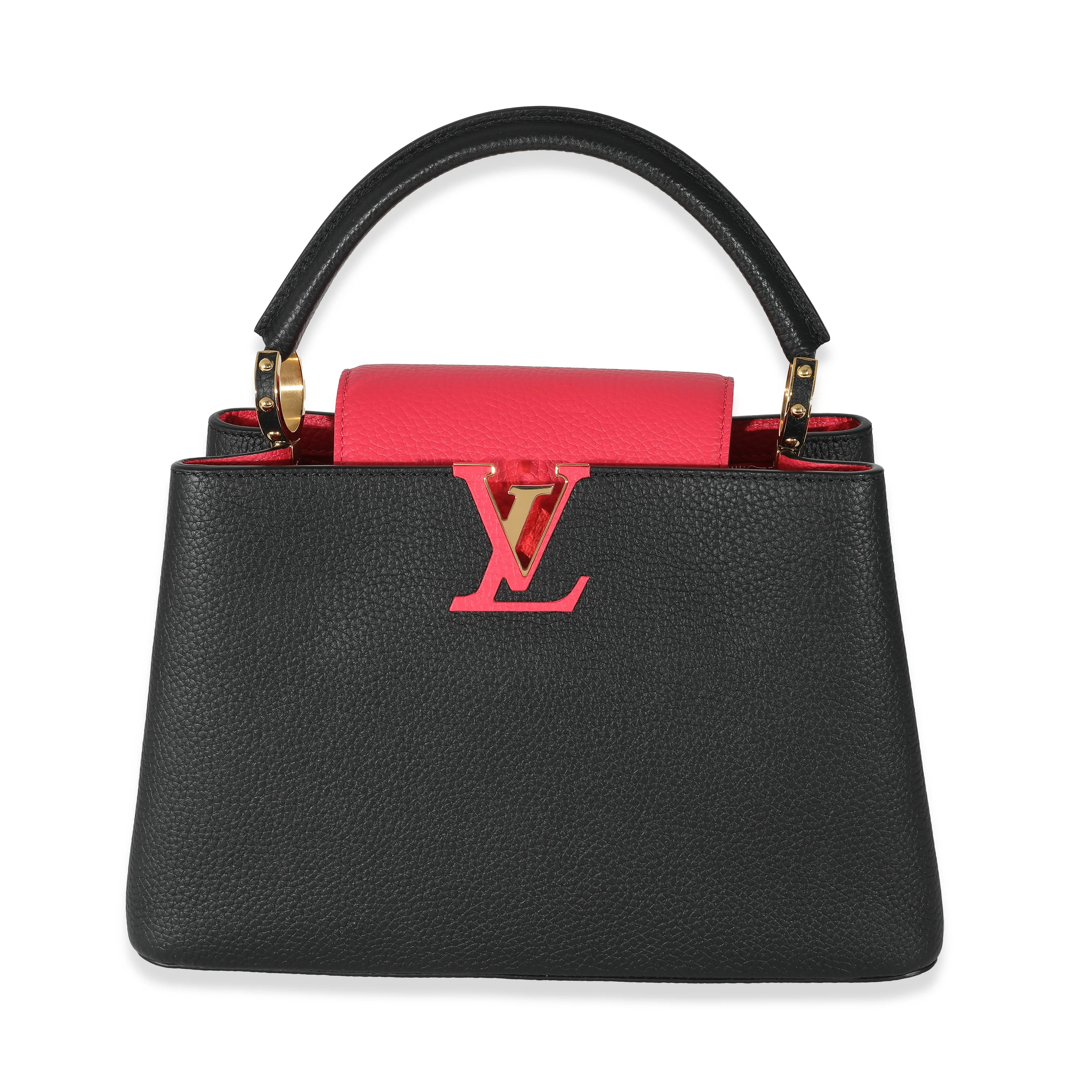 Louis Vuitton Black Rose Berlingot Taurillon Leather Capucines MM