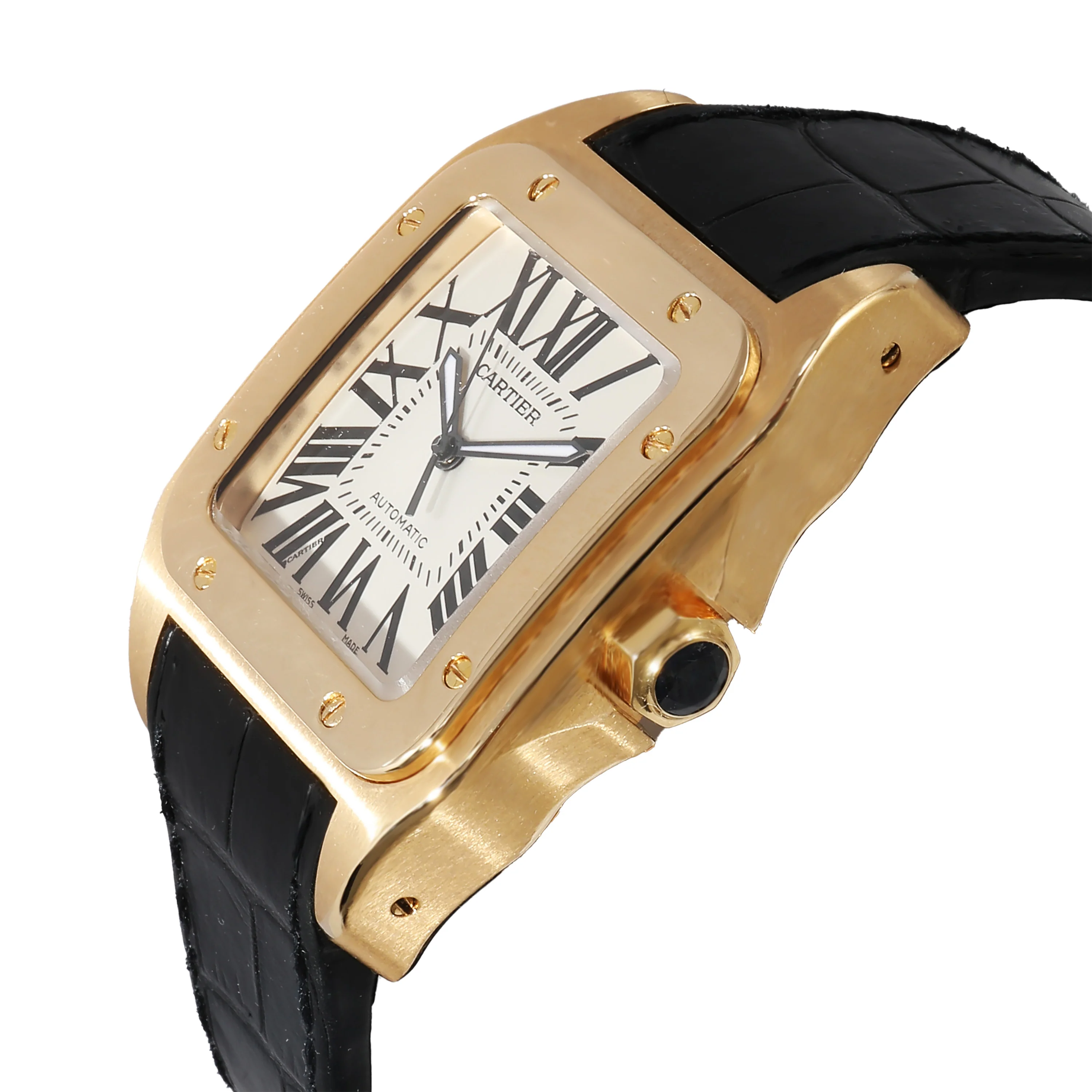 Santos 100 W20071Y1 Mens Watch in 18kt Yellow Gold - Image 3