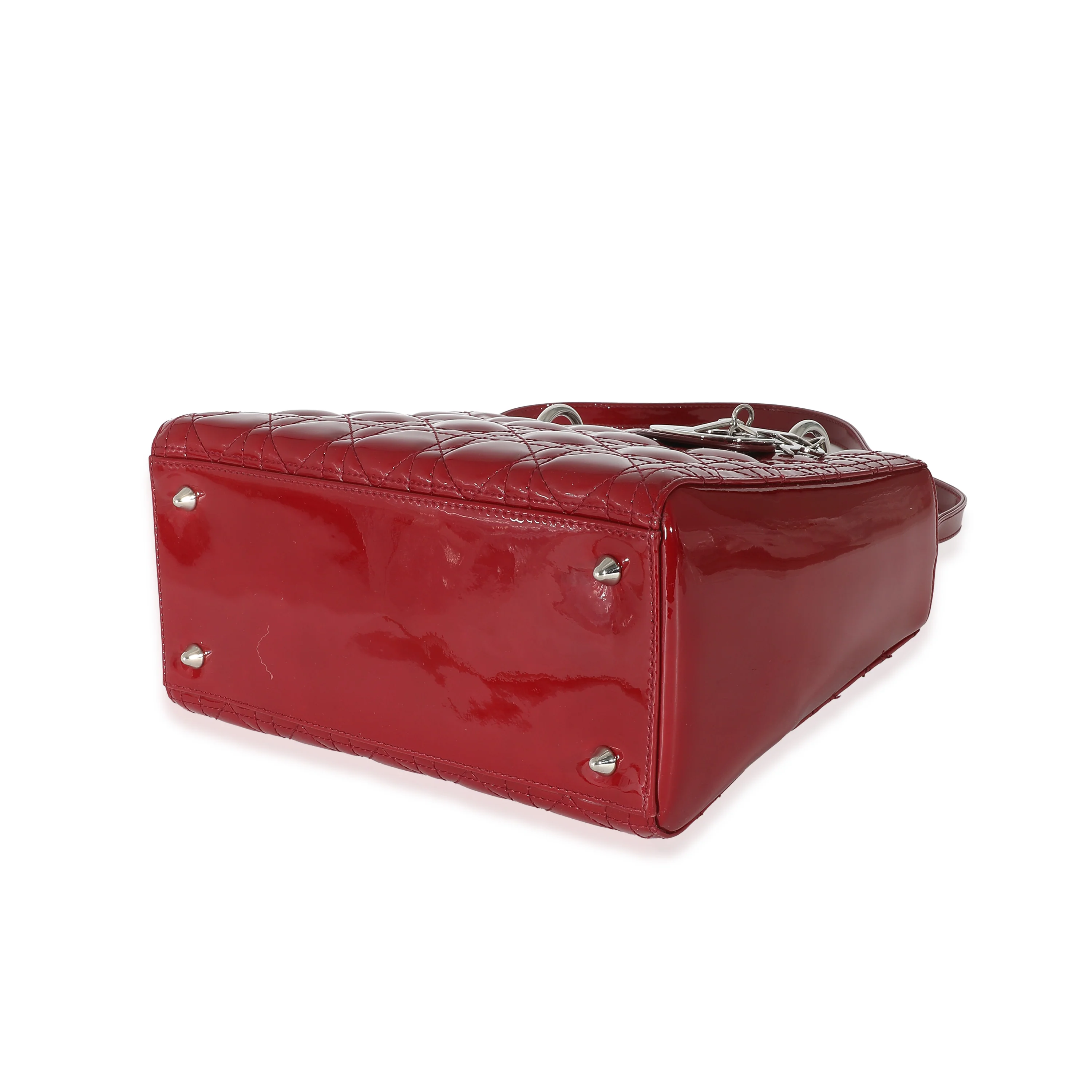Christian Dior Red Patent Cannage Medium Lady Dior - Image 3