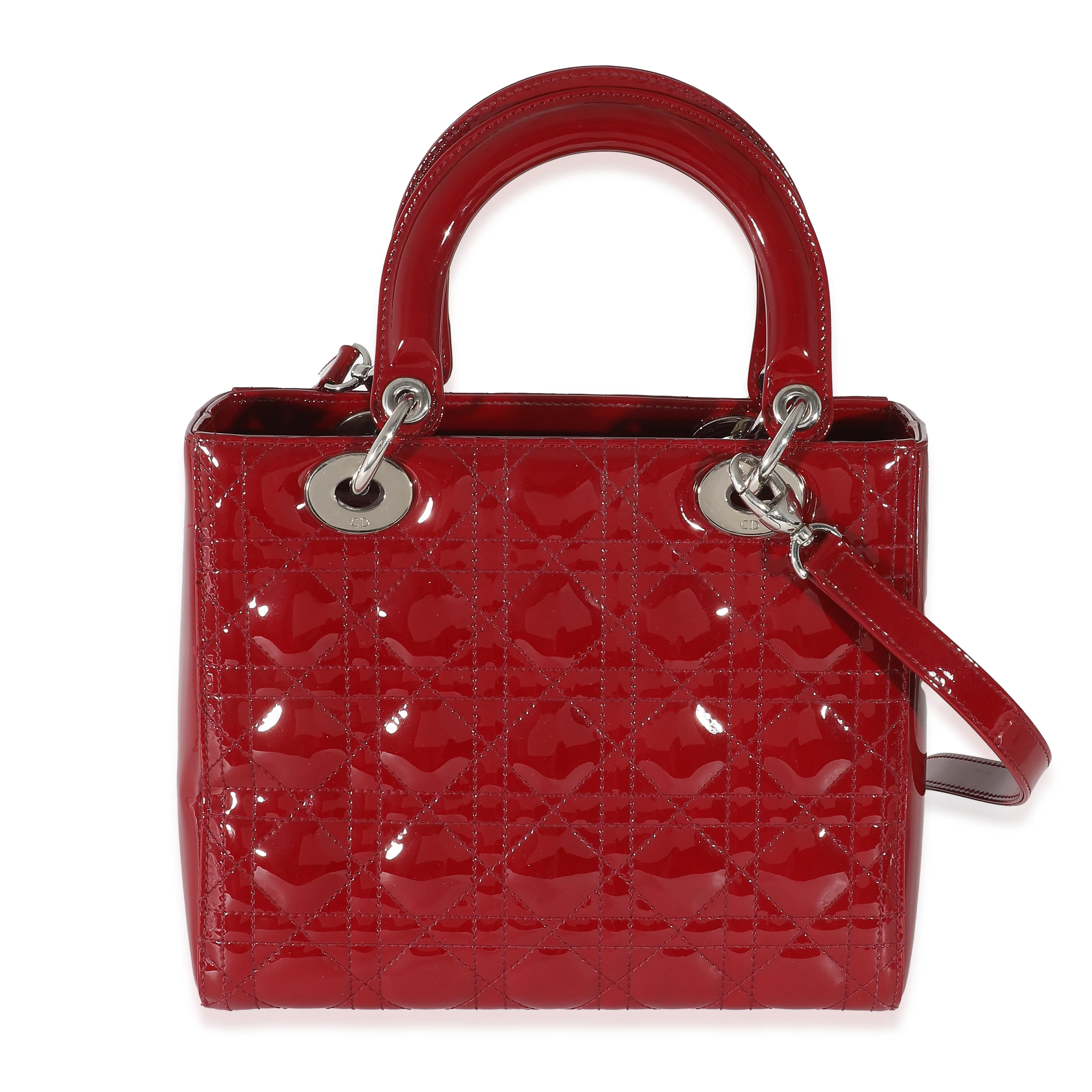 Christian Dior Red Patent Cannage Medium Lady Dior - Image 4