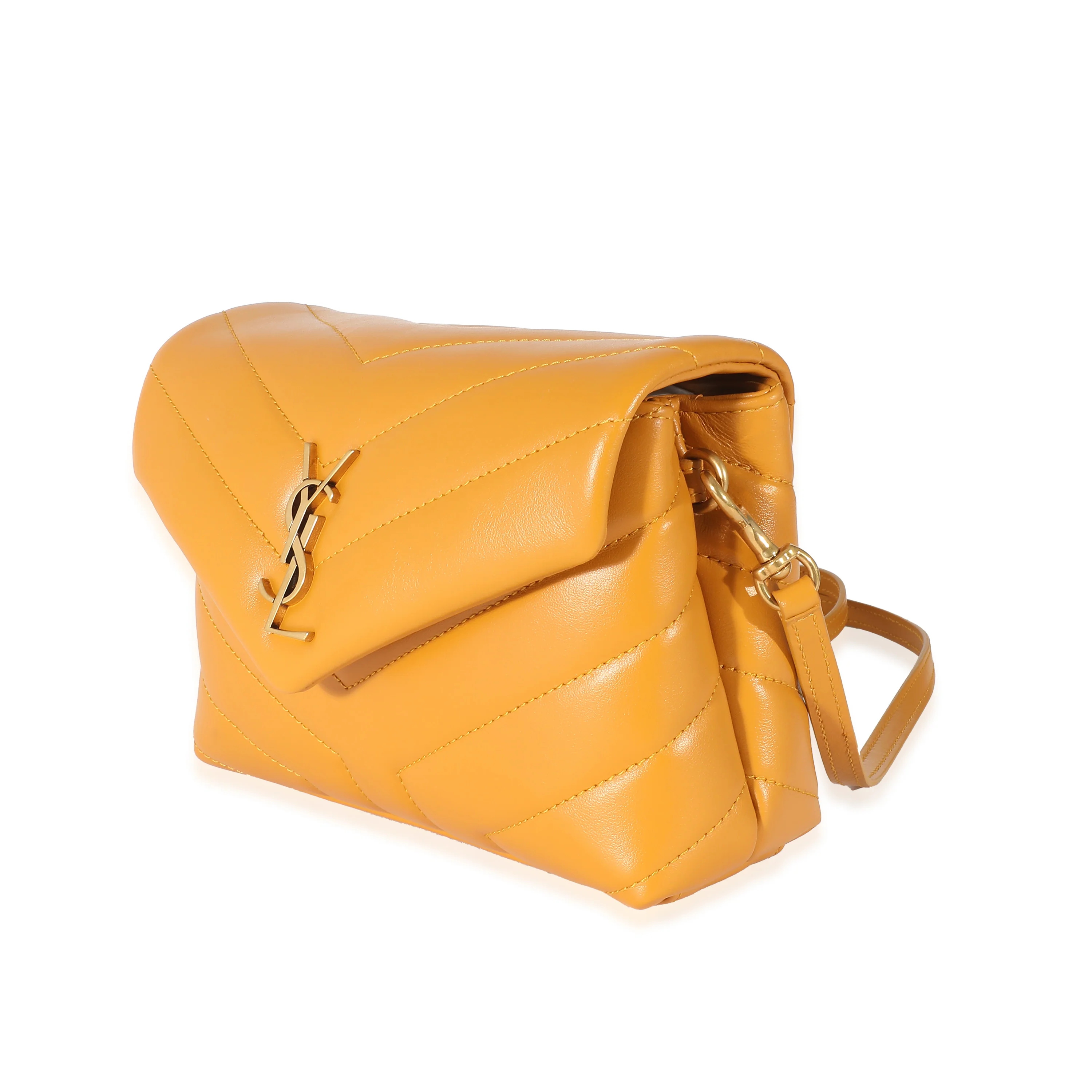 Saint Laurent Cheddar Quilted Calfskin Y Quilted Monogram Toy Loulou - Image 2