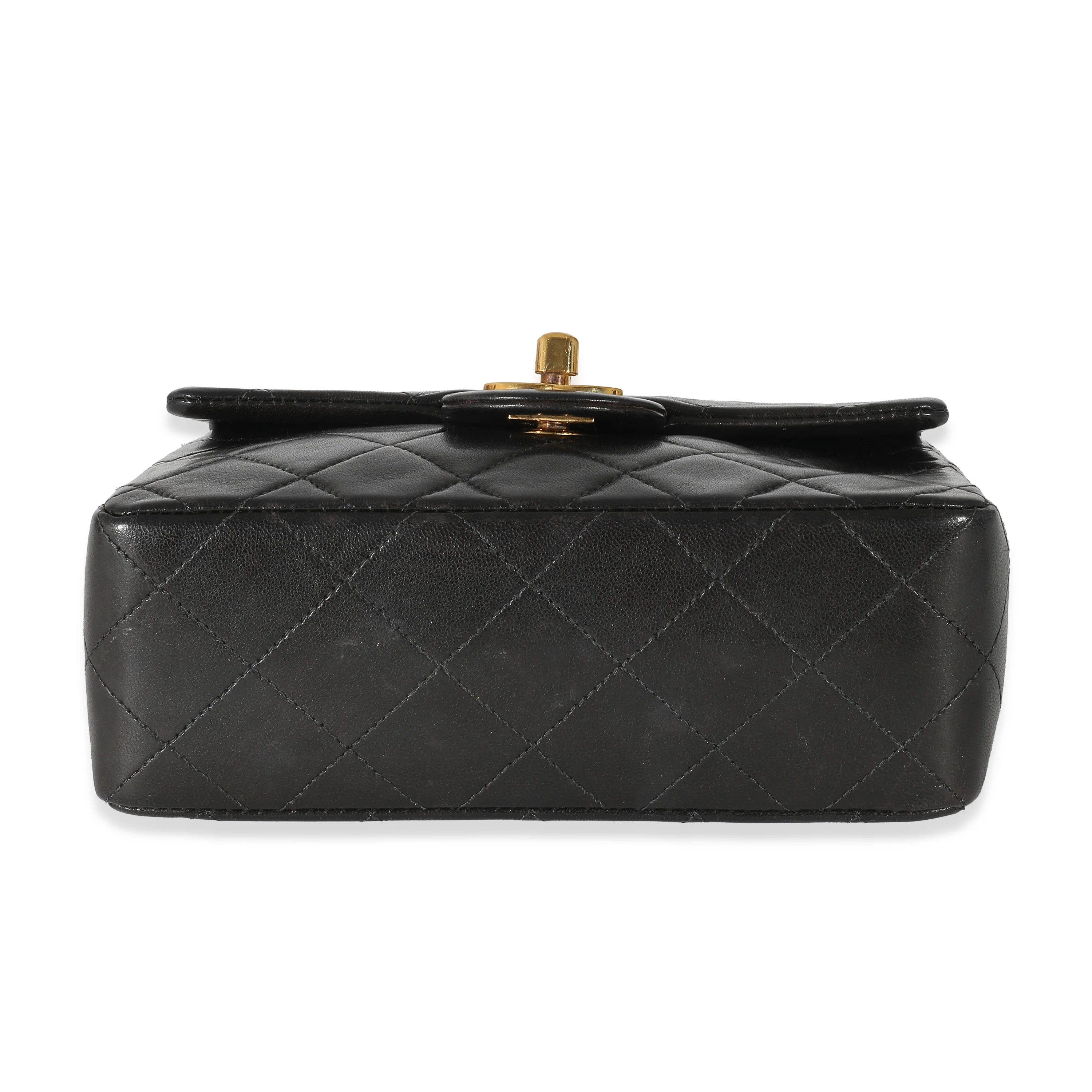 Chanel 24K Black Quilted Lambskin Mini Square Flap Bag - Image 5