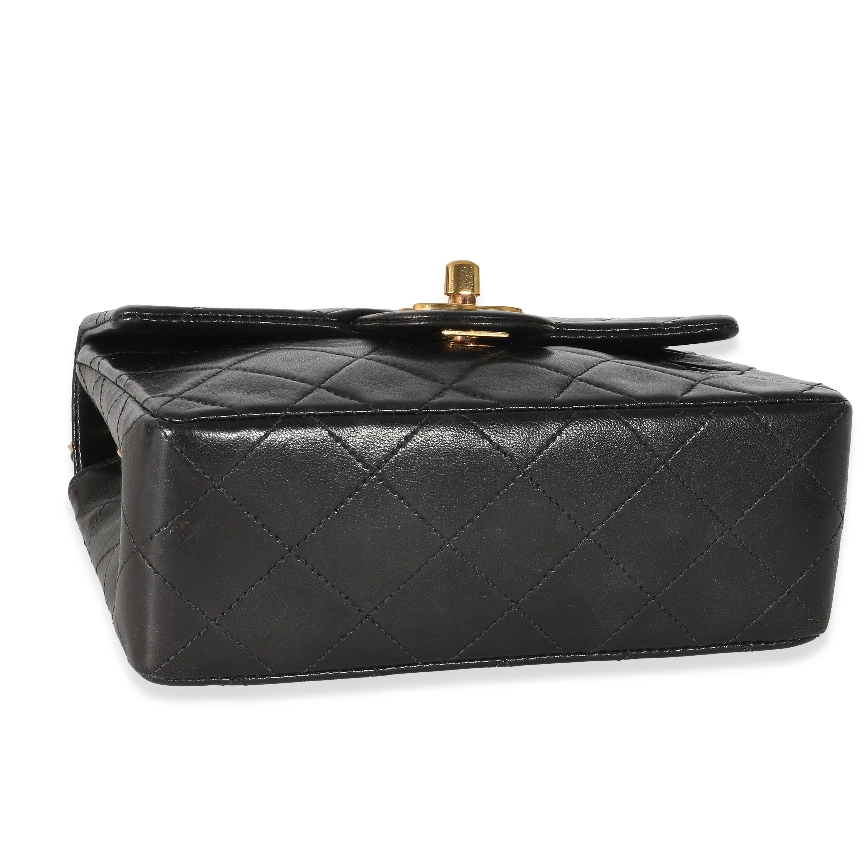 Chanel 24K Black Quilted Lambskin Mini Square Flap Bag - Image 6