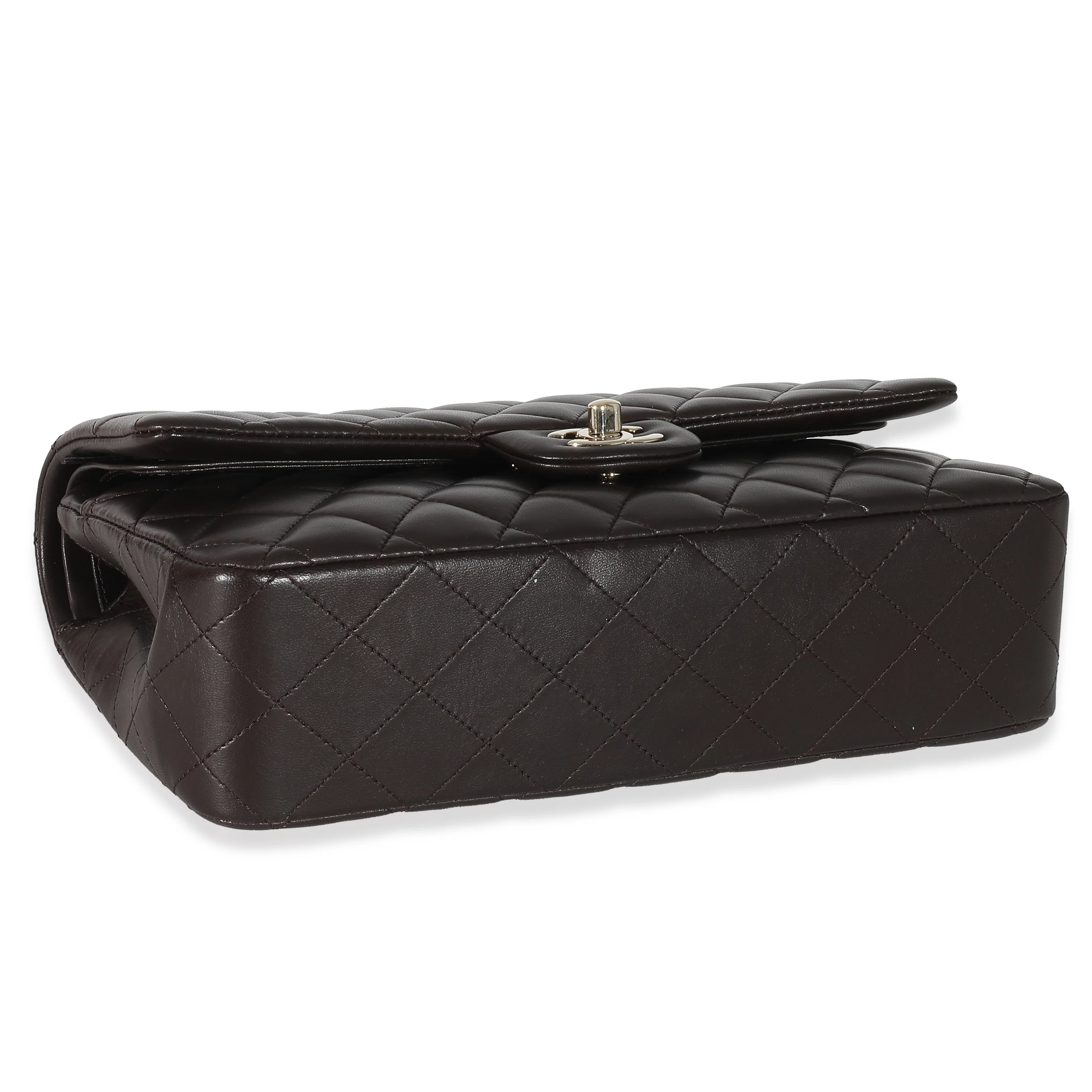 Chanel Brown Quilted Lambskin Classic Medium Double Flap Bag - Image 4