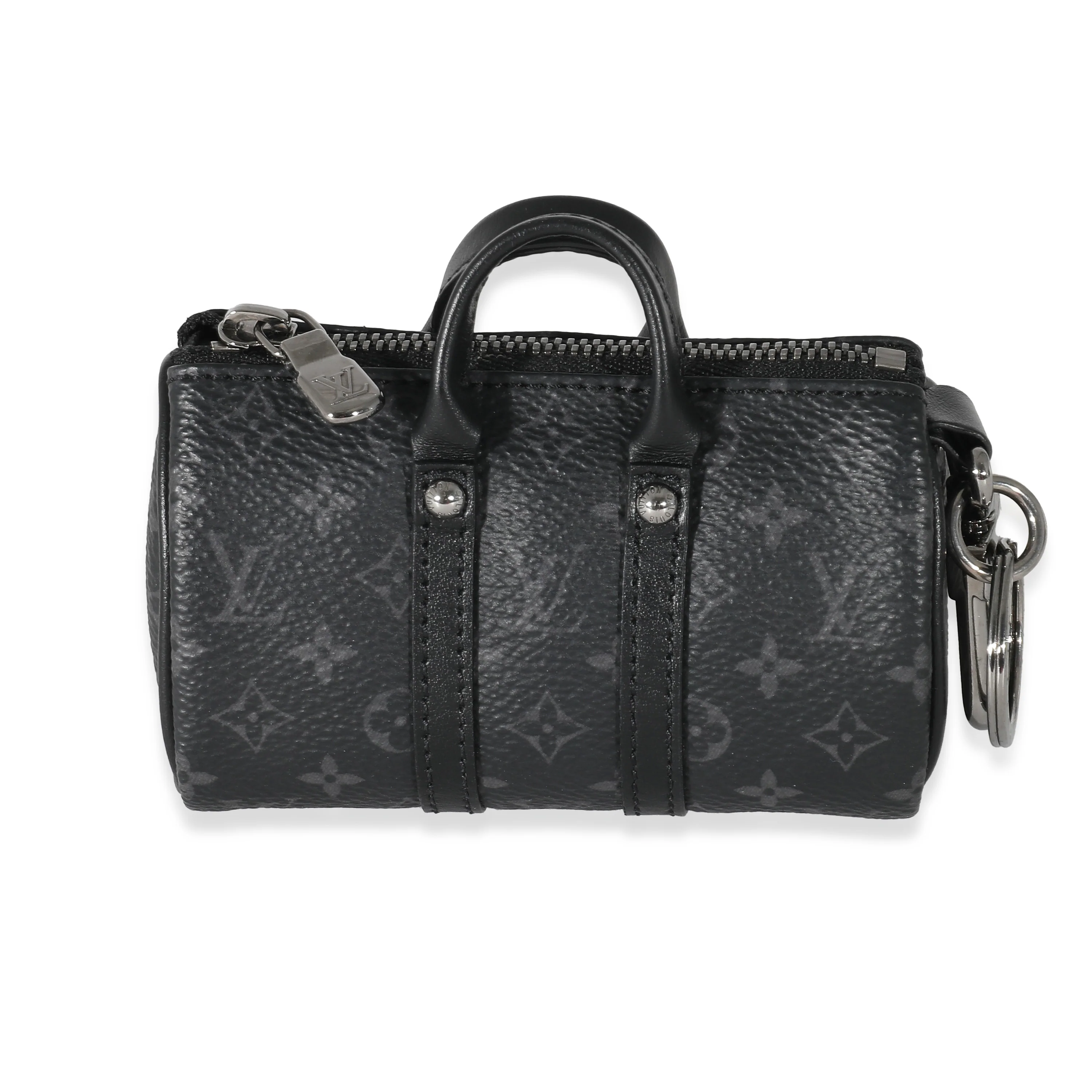 Louis Vuitton Monogram Eclipse Canvas Mini Keepall Bag Charm & Key Holder