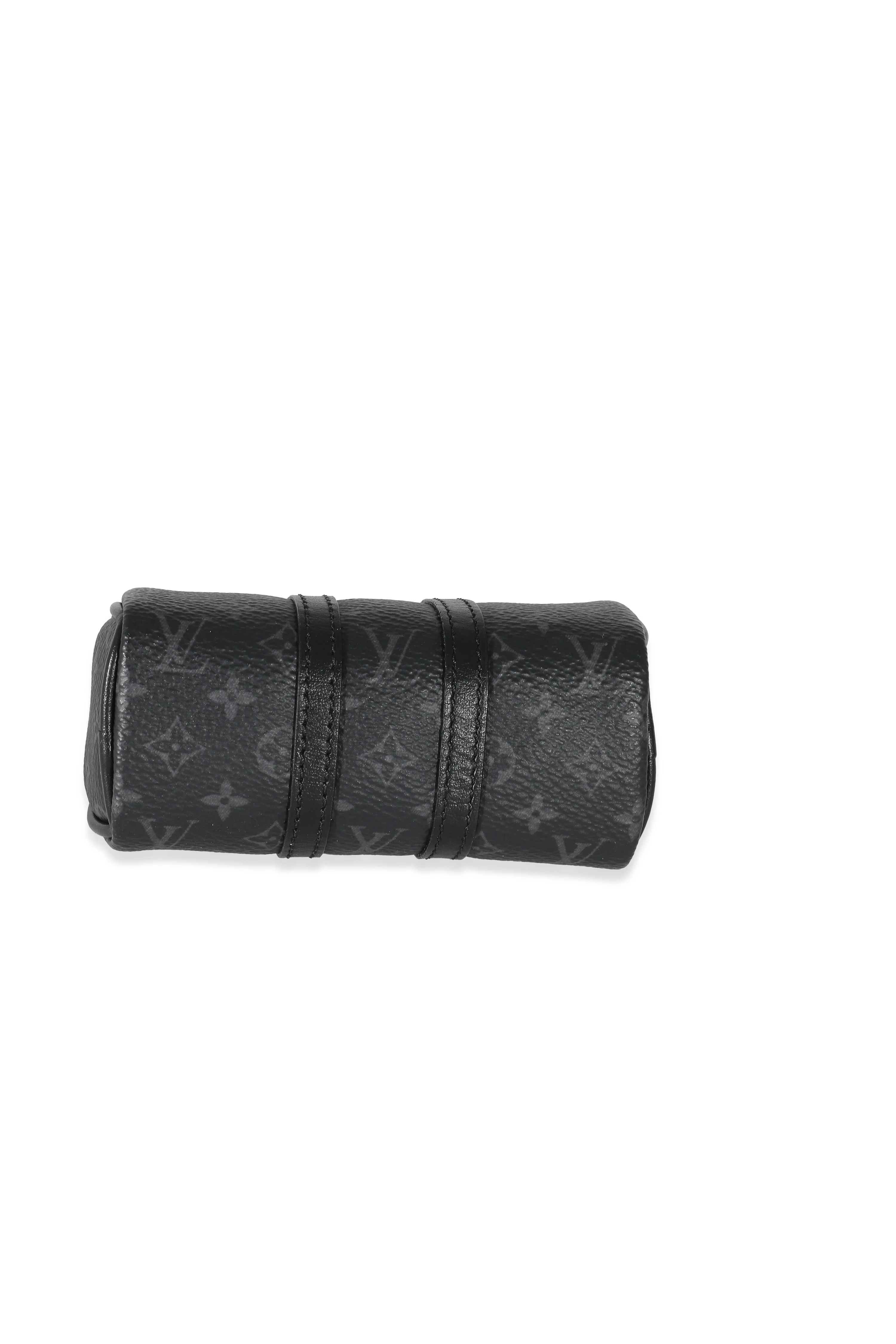 Louis Vuitton Monogram Eclipse Canvas Mini Keepall Bag Charm & Key Holder - Image 5