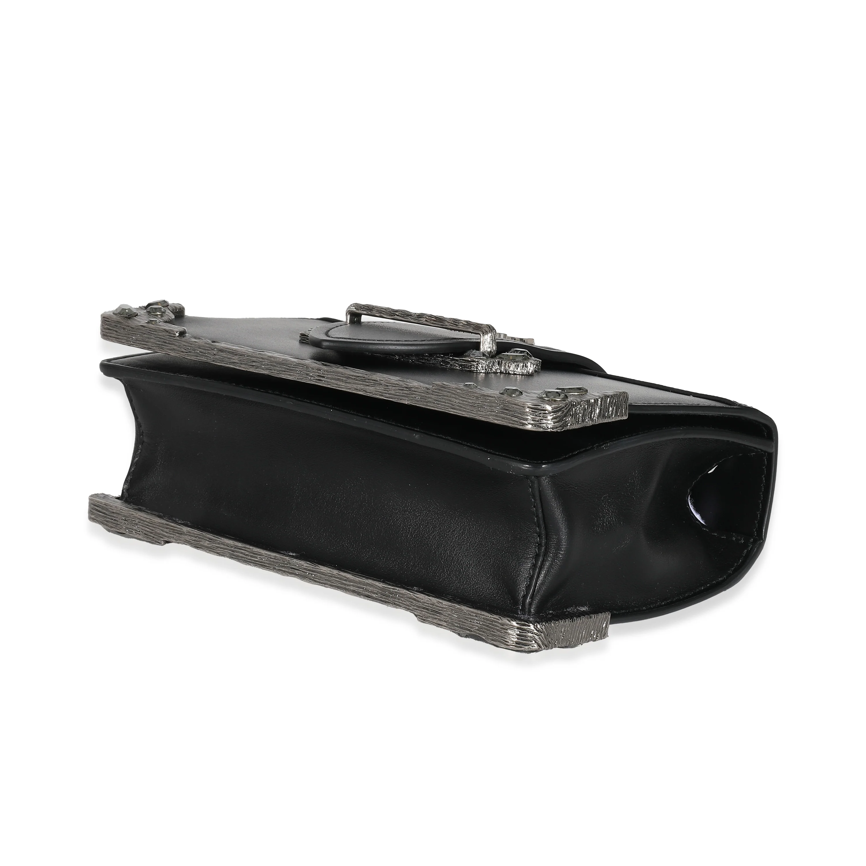 Prada Black City Calf Embellished Small Cahier - Image 6