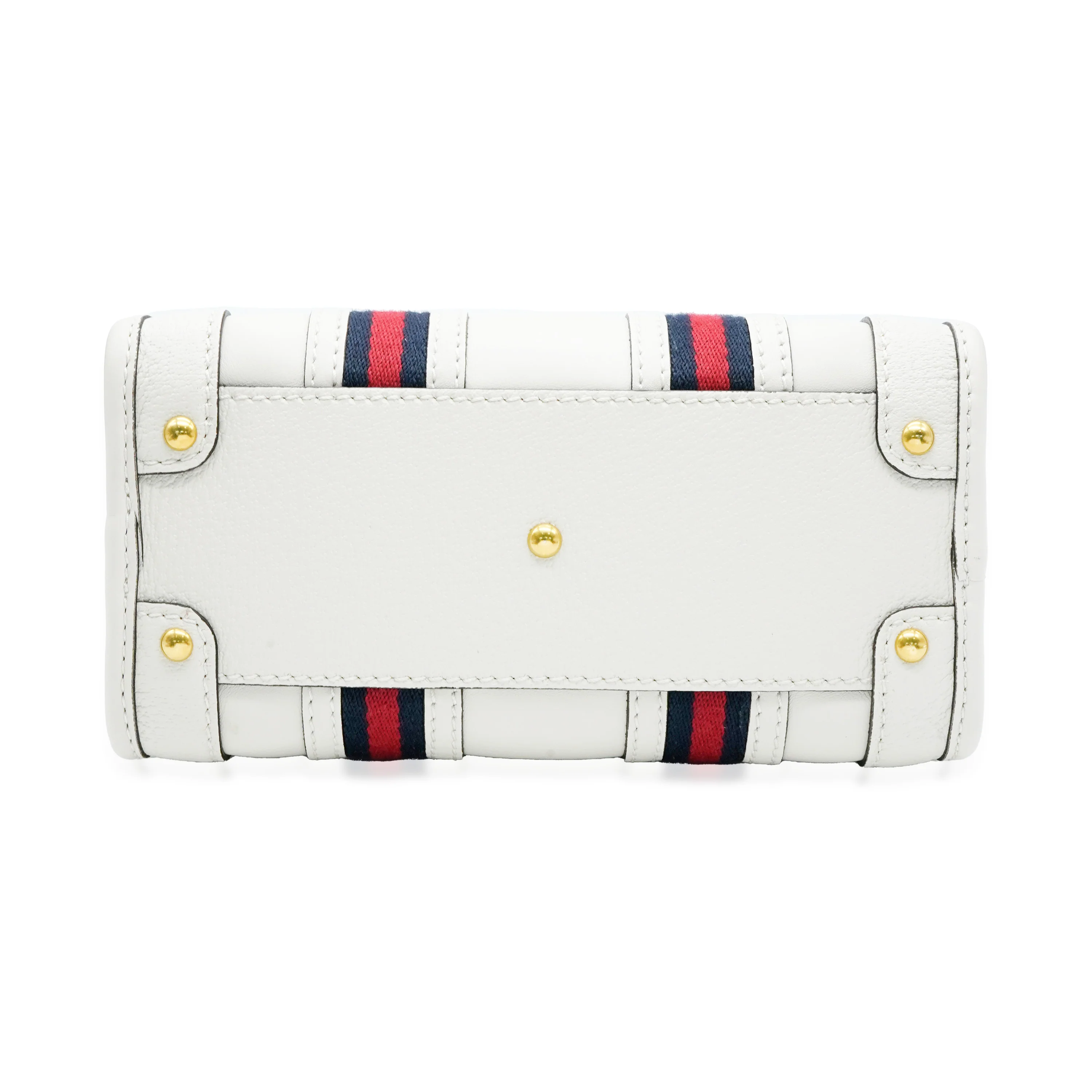 White Calfskin Mini Double G Top Handle Bag - Image 10