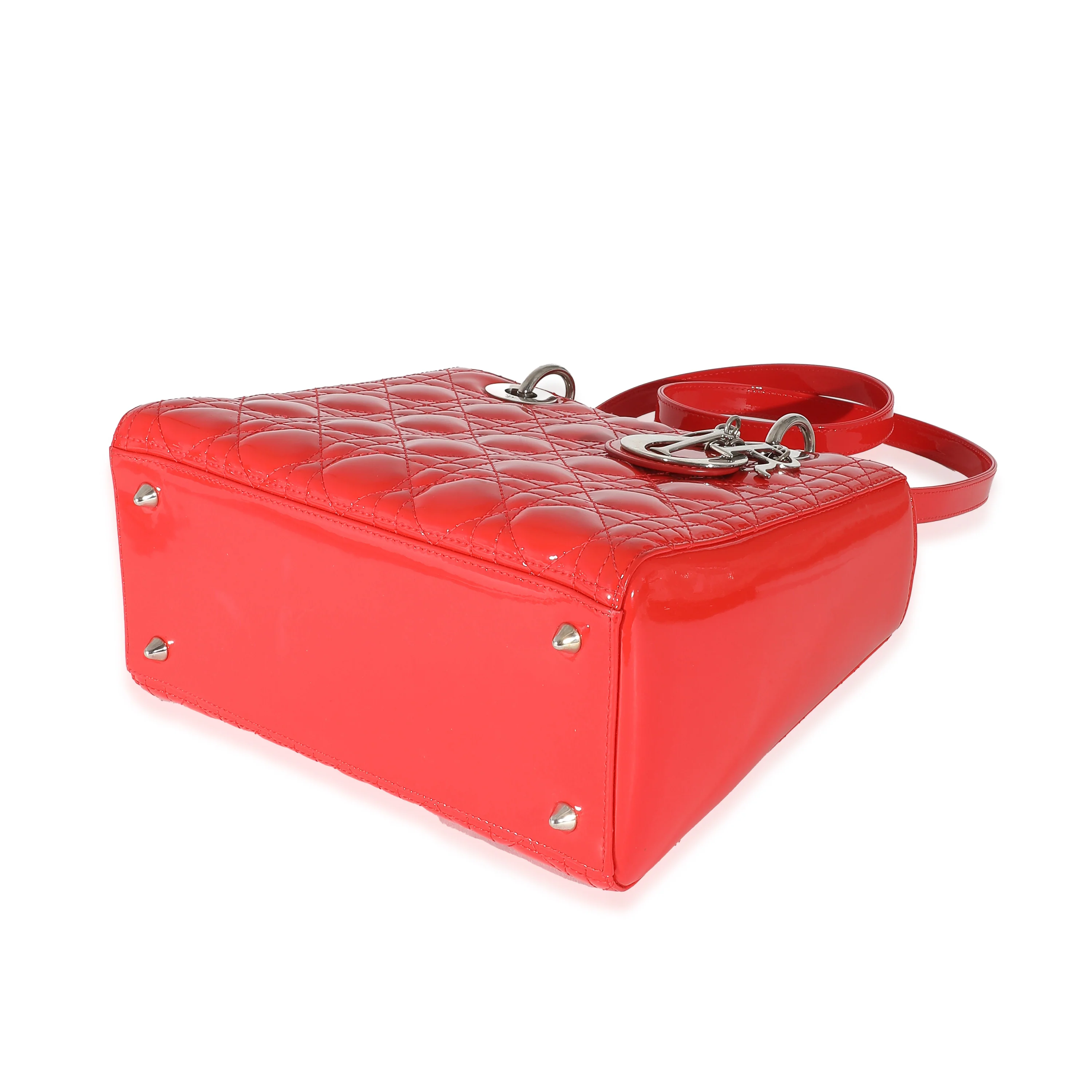 Christian Dior Red Patent Cannage Medium Lady Dior - Image 4