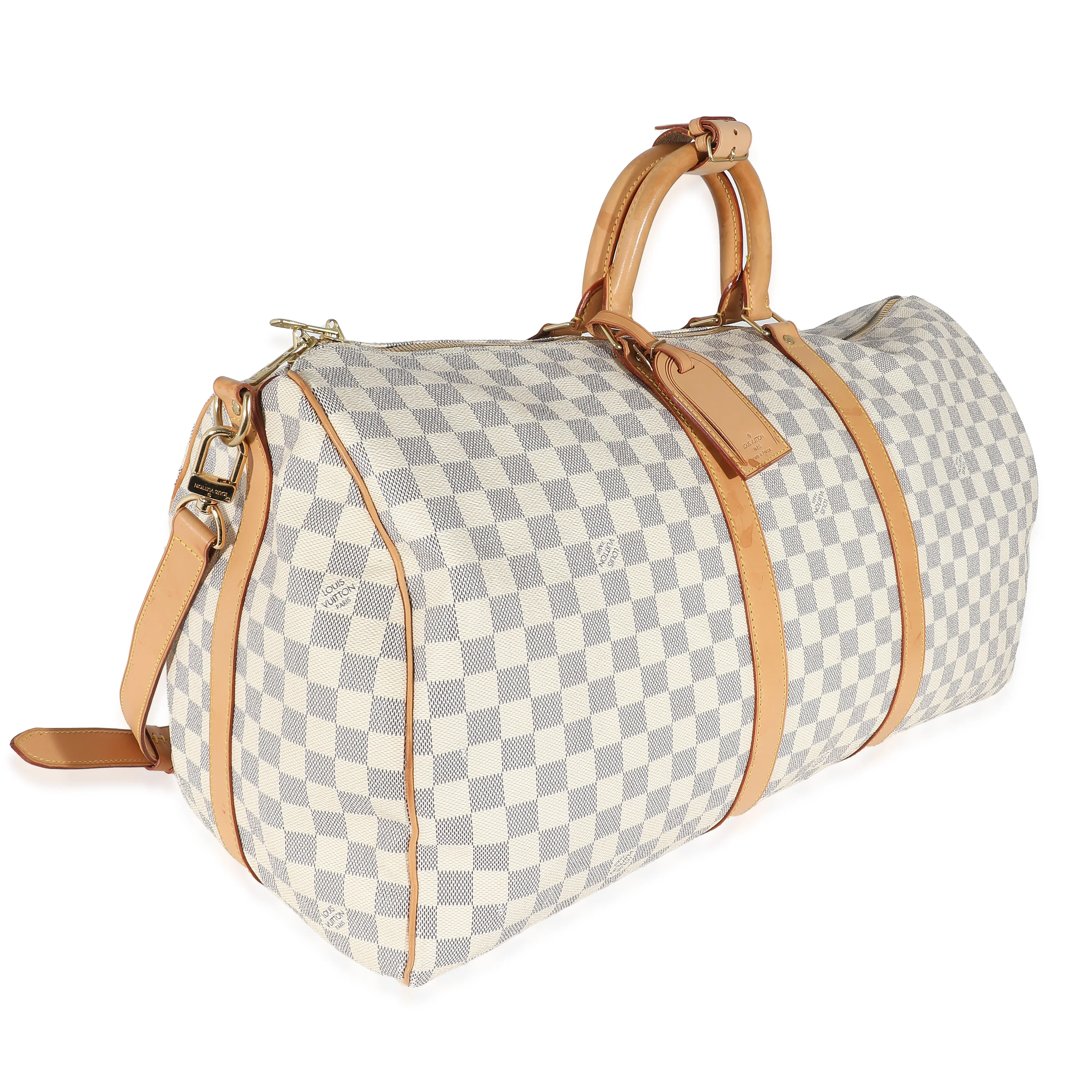 Louis Vuitton Damier Azur Canvas Keepall Bandoulière 55 - Image 3
