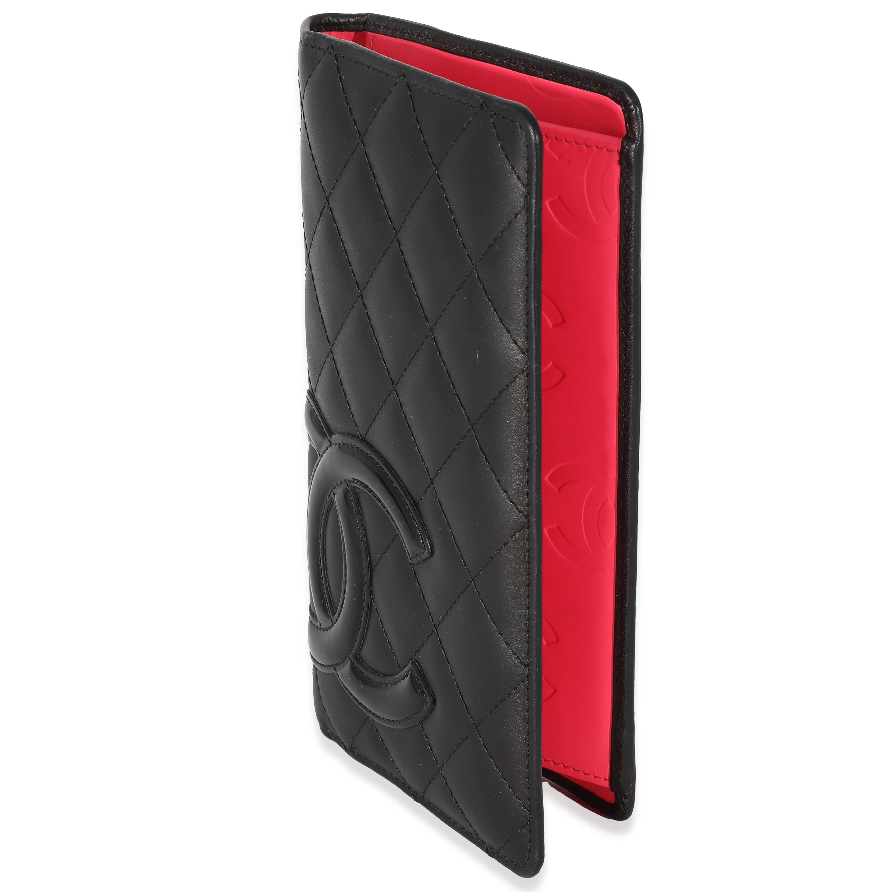 Chanel Black Quilted Lambskin Ligne Cambon Vertical Wallet - Image 4