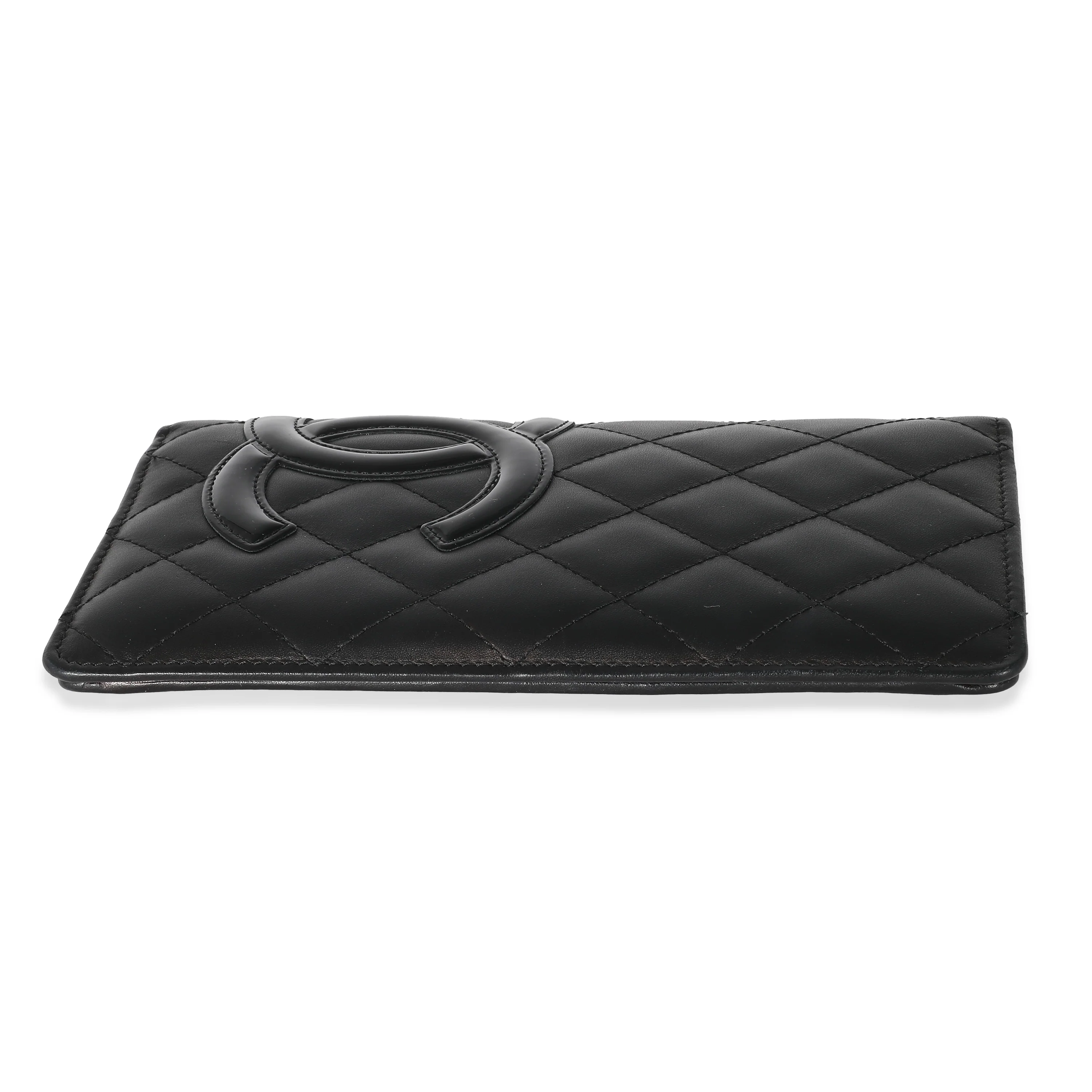 Chanel Black Quilted Lambskin Ligne Cambon Vertical Wallet - Image 8