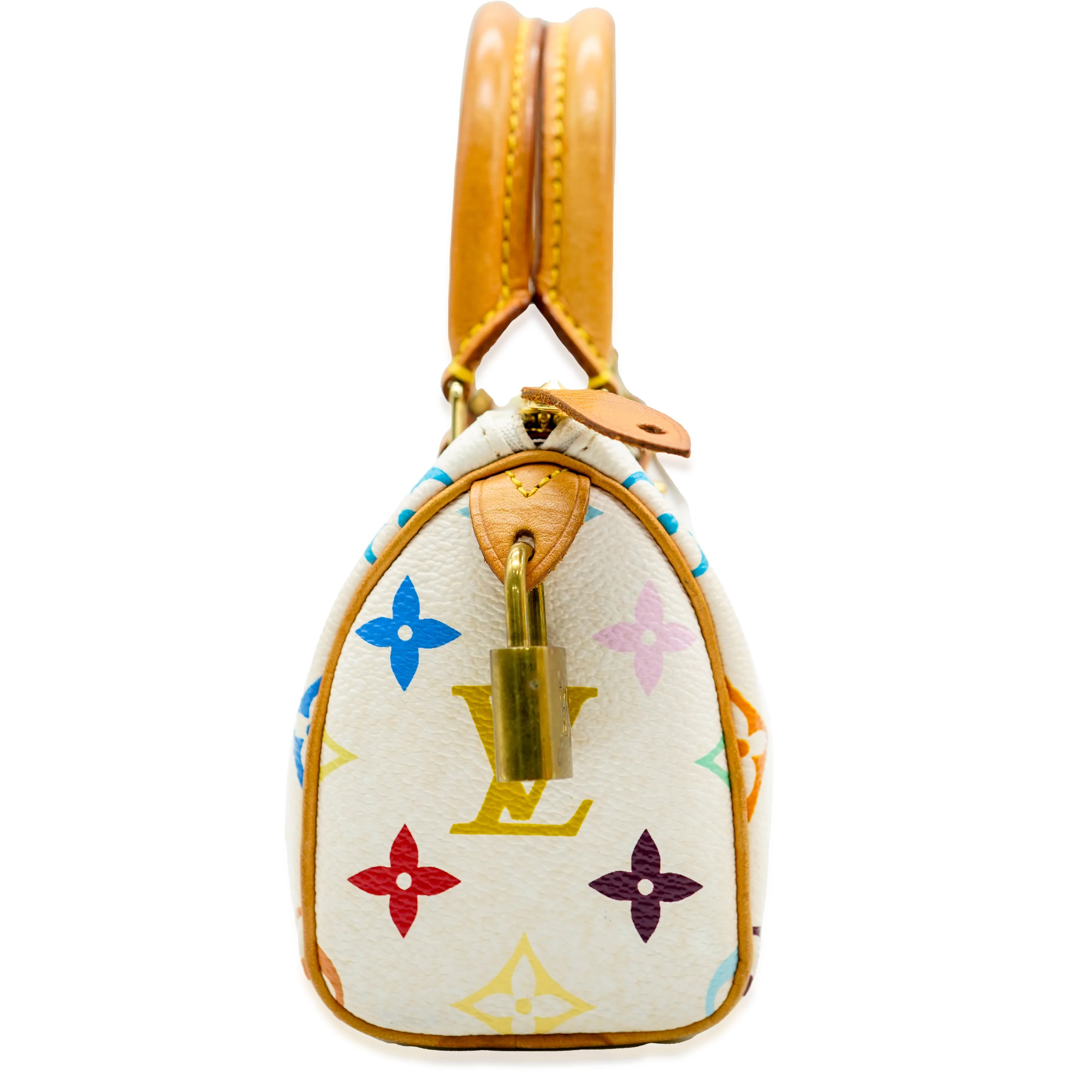 Louis Vuitton x Murakami White Monogram Multicolore Canvas Mini Sac HL Speedy - Image 6