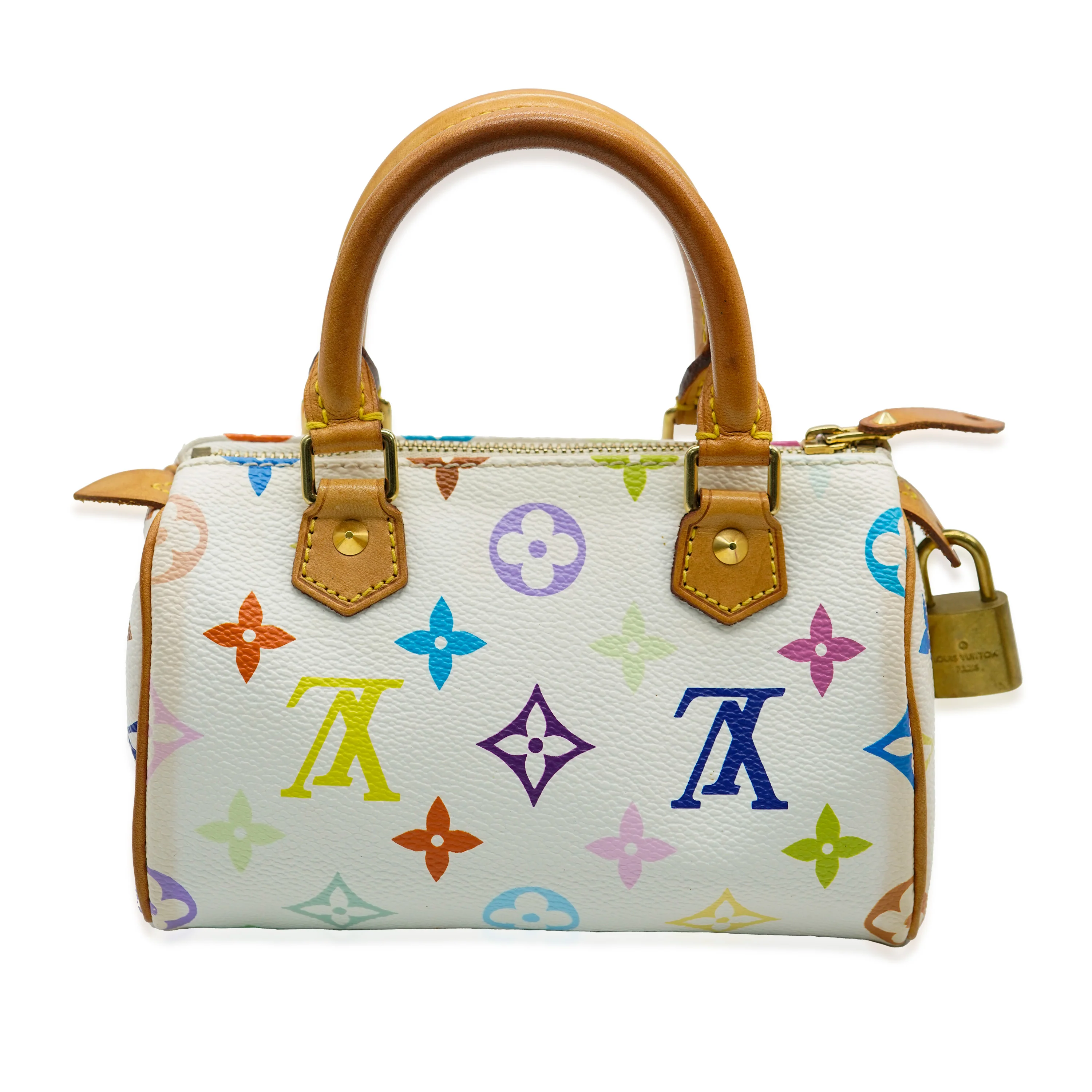 Louis Vuitton x Murakami White Monogram Multicolore Canvas Mini Sac HL Speedy - Image 7