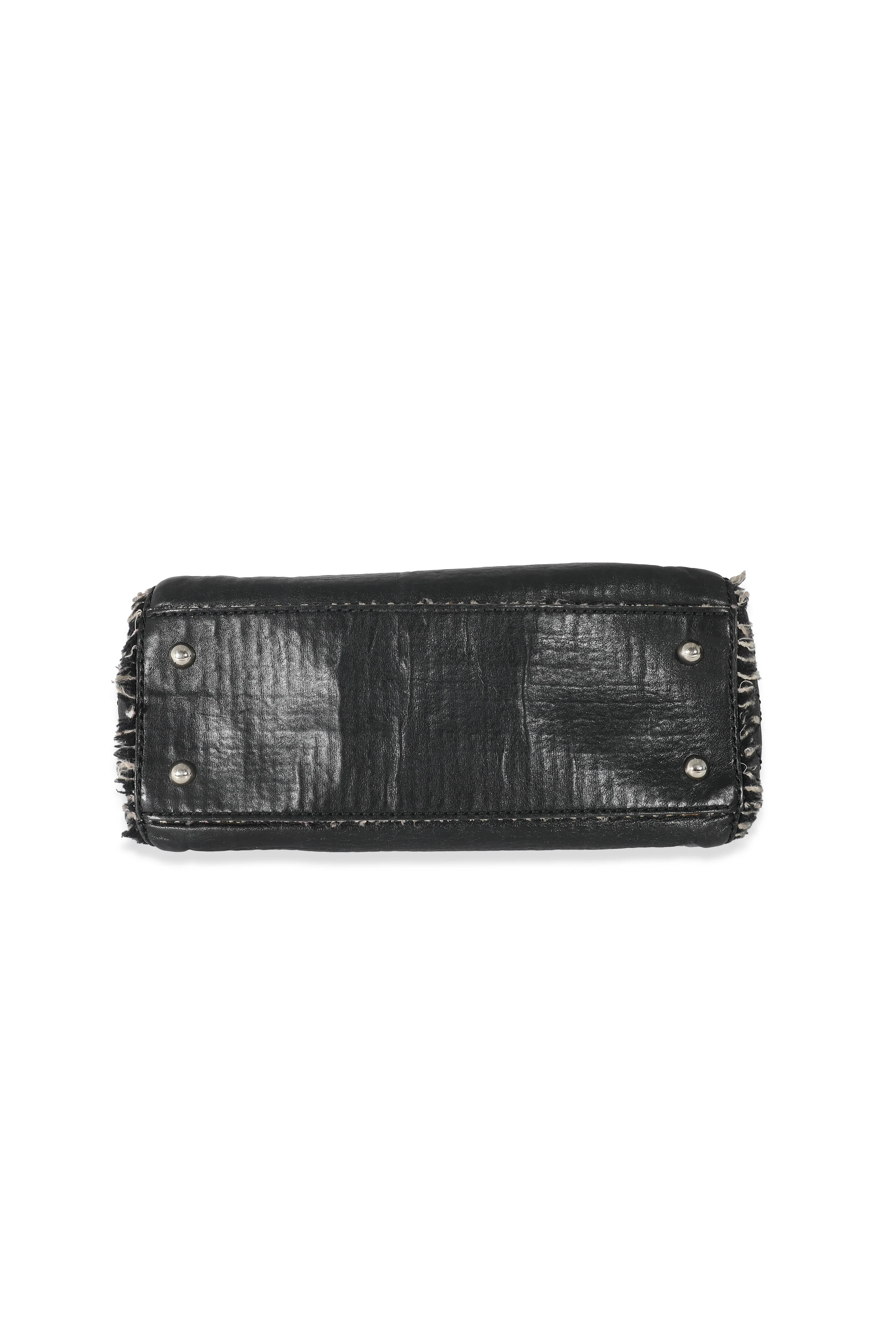 Chanel Black Leather Tweed Fringe CC Flap Bag - Image 6
